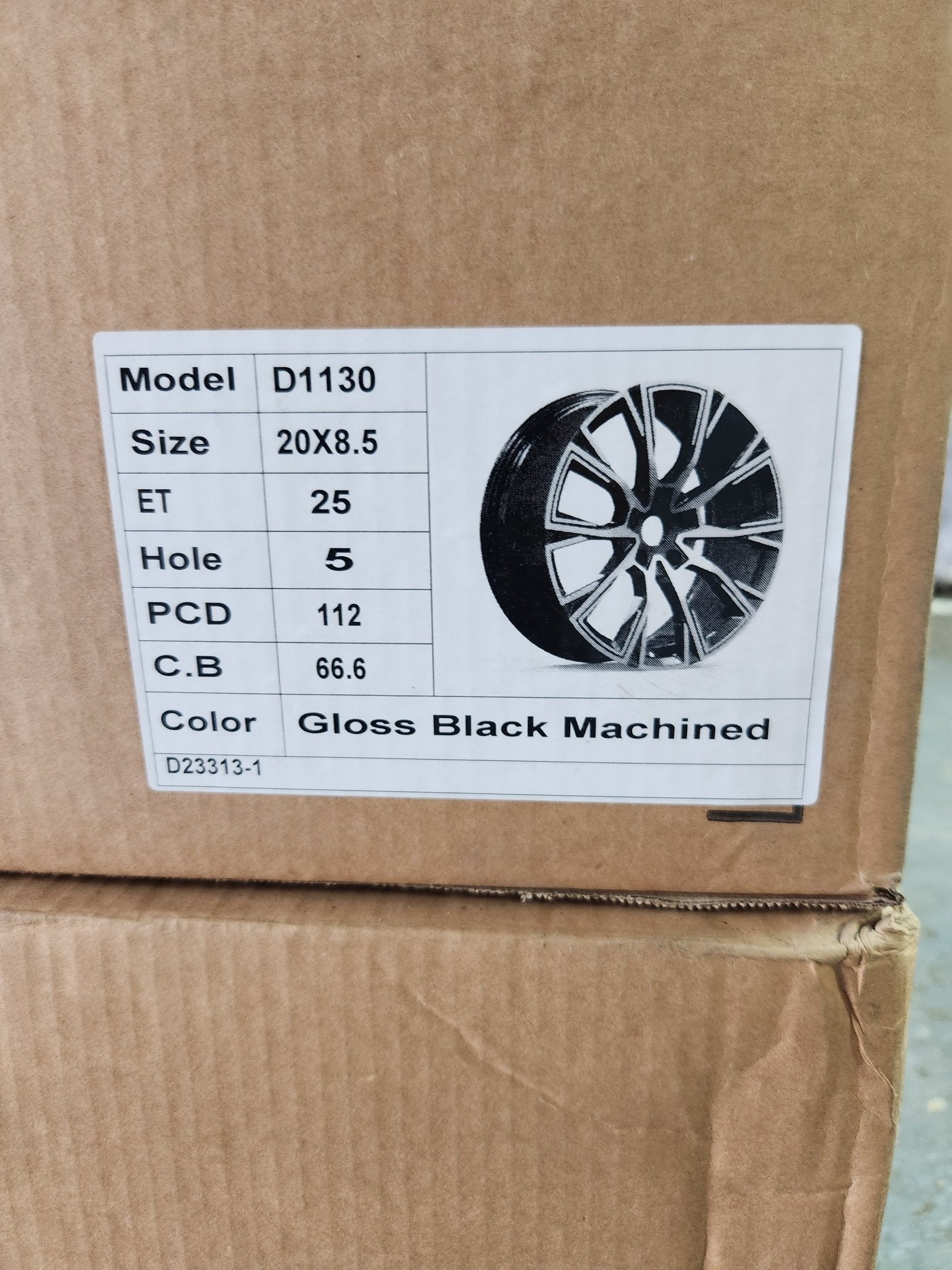 OE - D1130 826i STYLE 20x8.5 5x112 GLOSS BLACK MACHINE FACE - Gun Hill Tire House (WTW - WHOLESALE TIRES & WHEELS)
