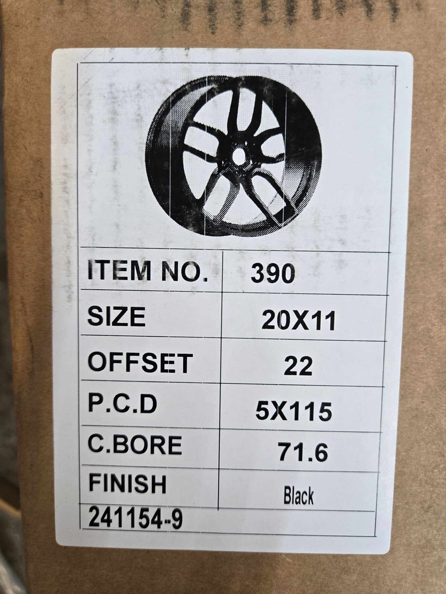 OE - 5581 WIDEBODY STYLE 20x11 5x115 GLOSS BLACK - Gun Hill Tire House (WTW - WHOLESALE TIRES & WHEELS)