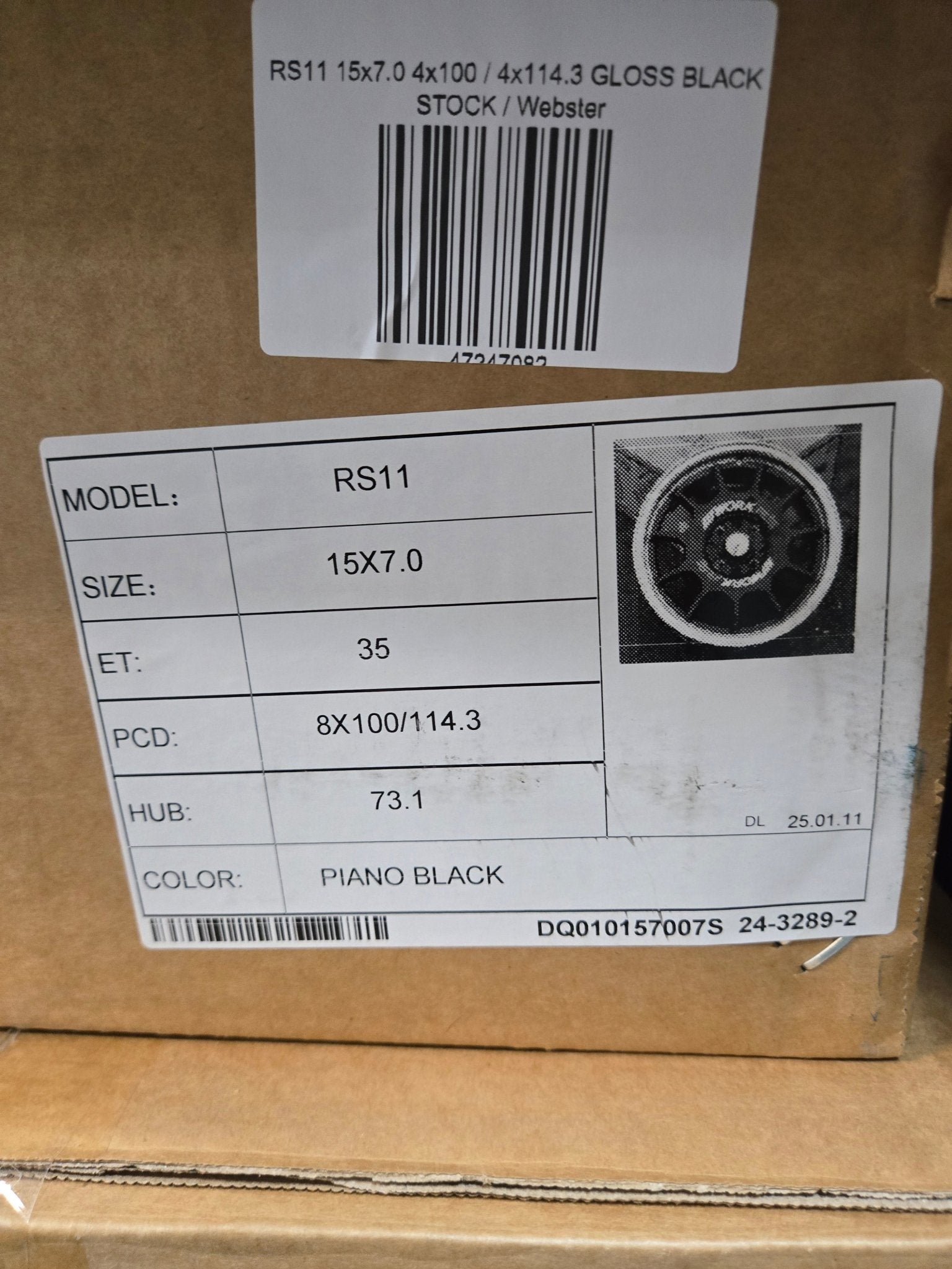 RS11 15x7.0 4x100 / 4x114.3 GLOSS BLACK - Gun Hill Tire House (WTW - WHOLESALE TIRES & WHEELS)