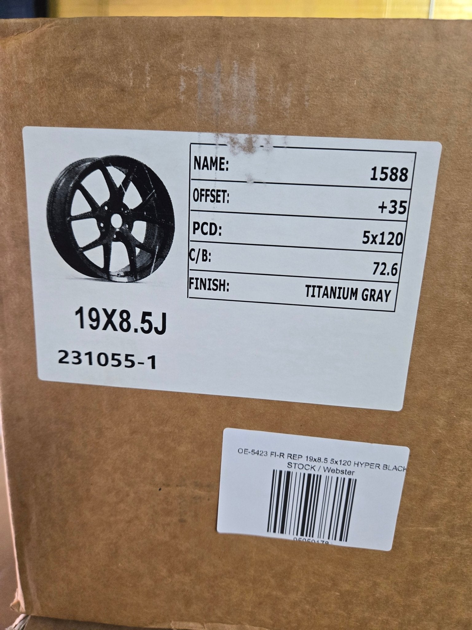 OE - 5423 FI - R REP 19x8.5 5x120 HYPER BLACK - Gun Hill Tire House (WTW - WHOLESALE TIRES & WHEELS)