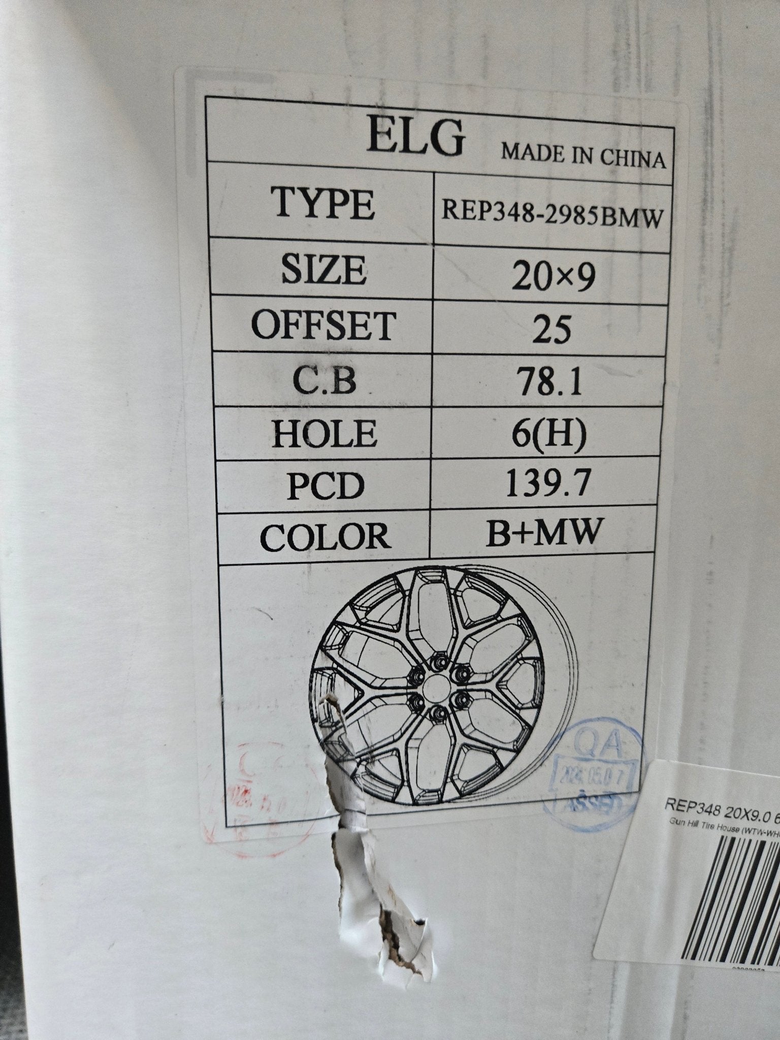 REP348 20X9.0 6X139.7 BLACK MILLED - Gun Hill Tire House (WTW - WHOLESALE TIRES & WHEELS)