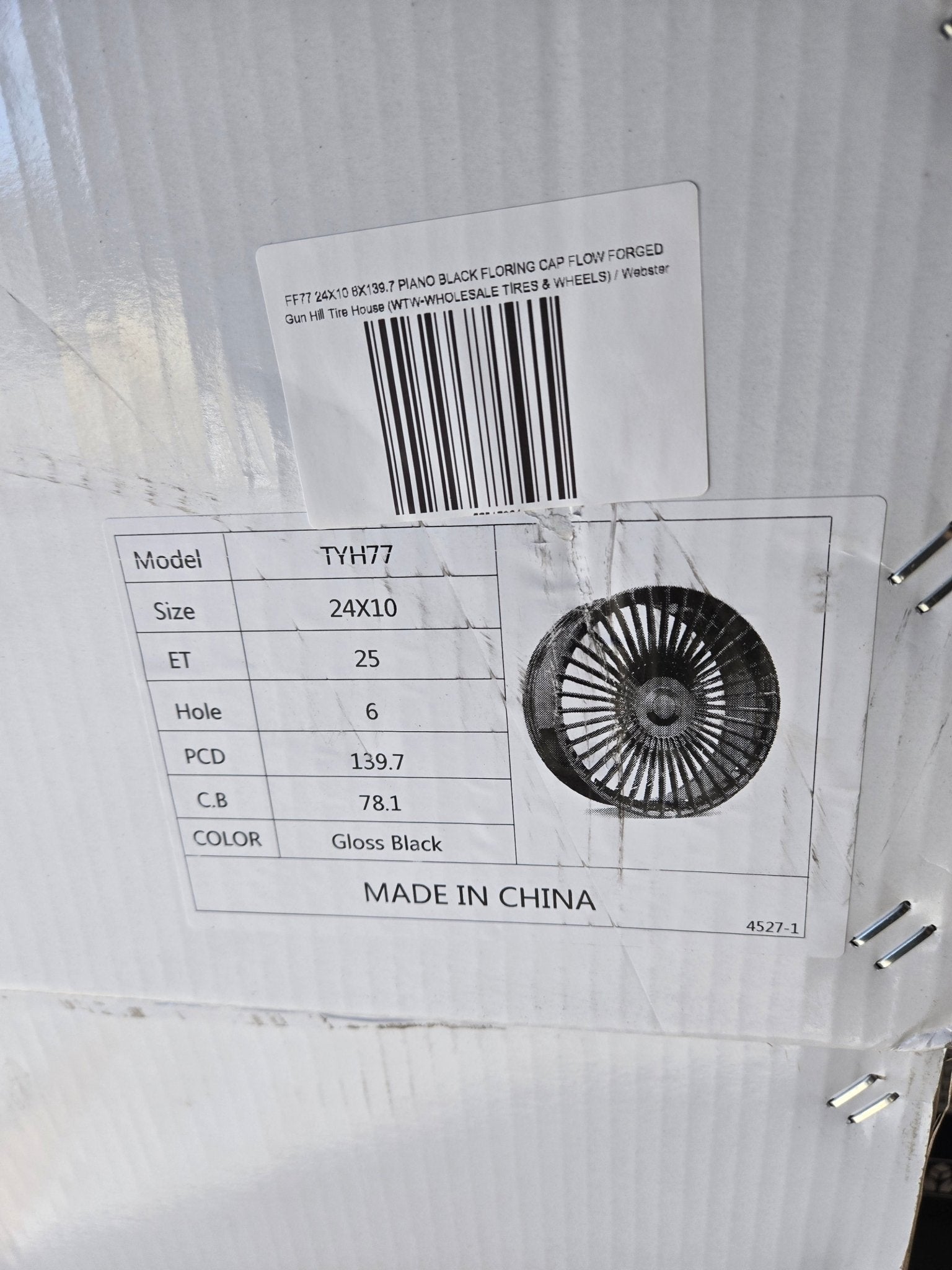 FF77 24X10 6X139.7 PIANO BLACK FLORING CAP FLOW FORGED - Gun Hill Tire House (WTW - WHOLESALE TIRES & WHEELS)