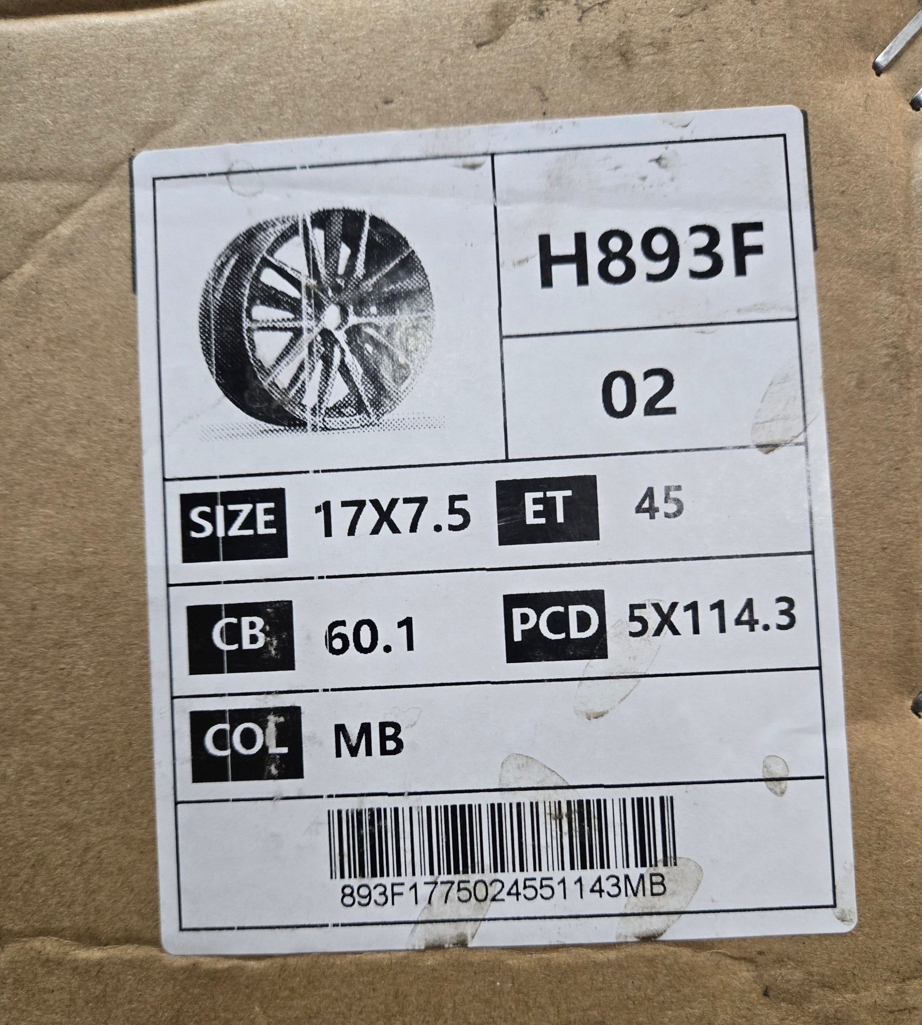 H893F 17X7.5 5X114.3 BLACK MACHINED FACE - Gun Hill Tire House (WTW - WHOLESALE TIRES & WHEELS)