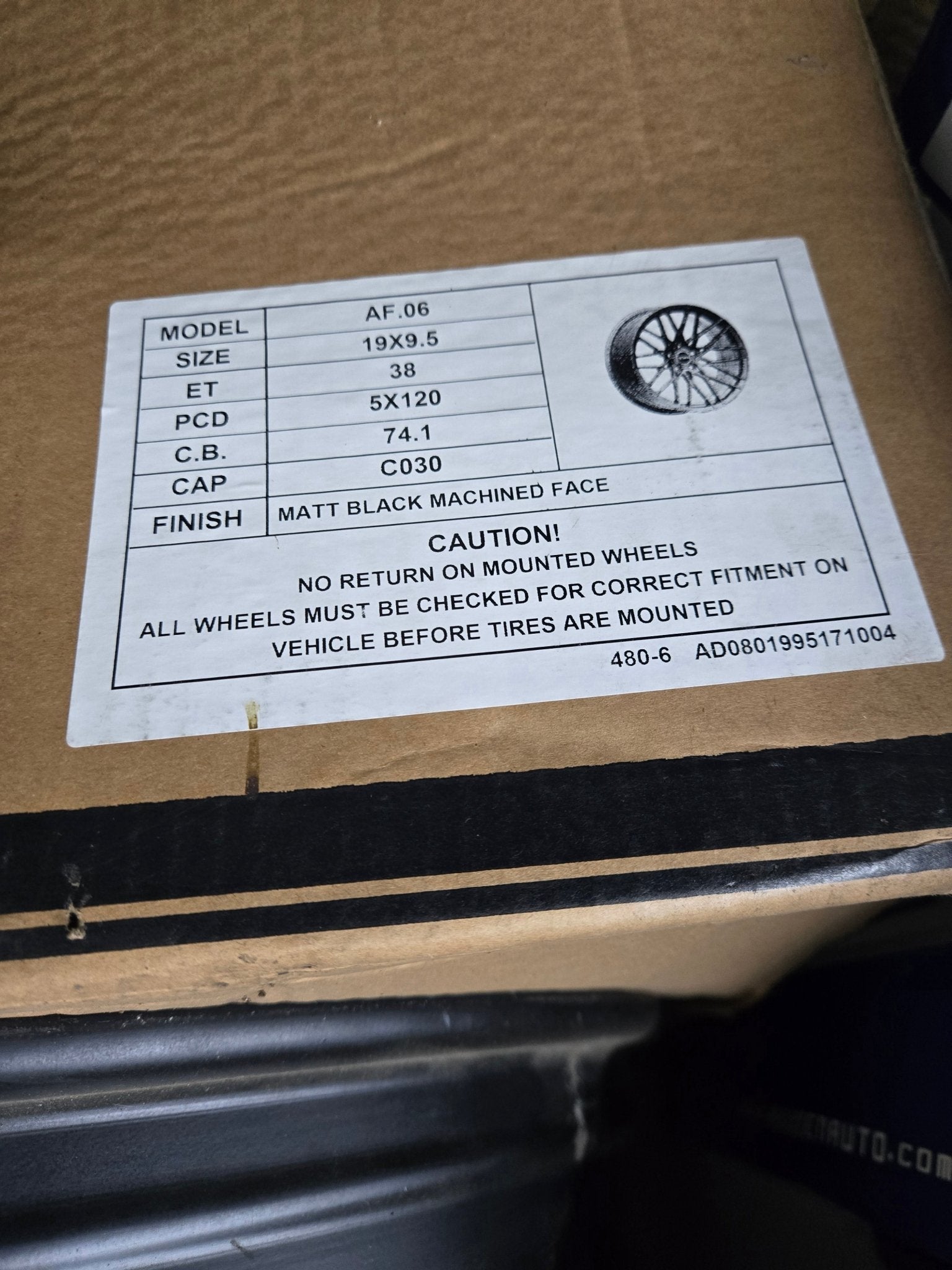 AF06 19X9.5 5X120 MATT BLACK MACHINED FACE - Gun Hill Tire House (WTW - WHOLESALE TIRES & WHEELS)