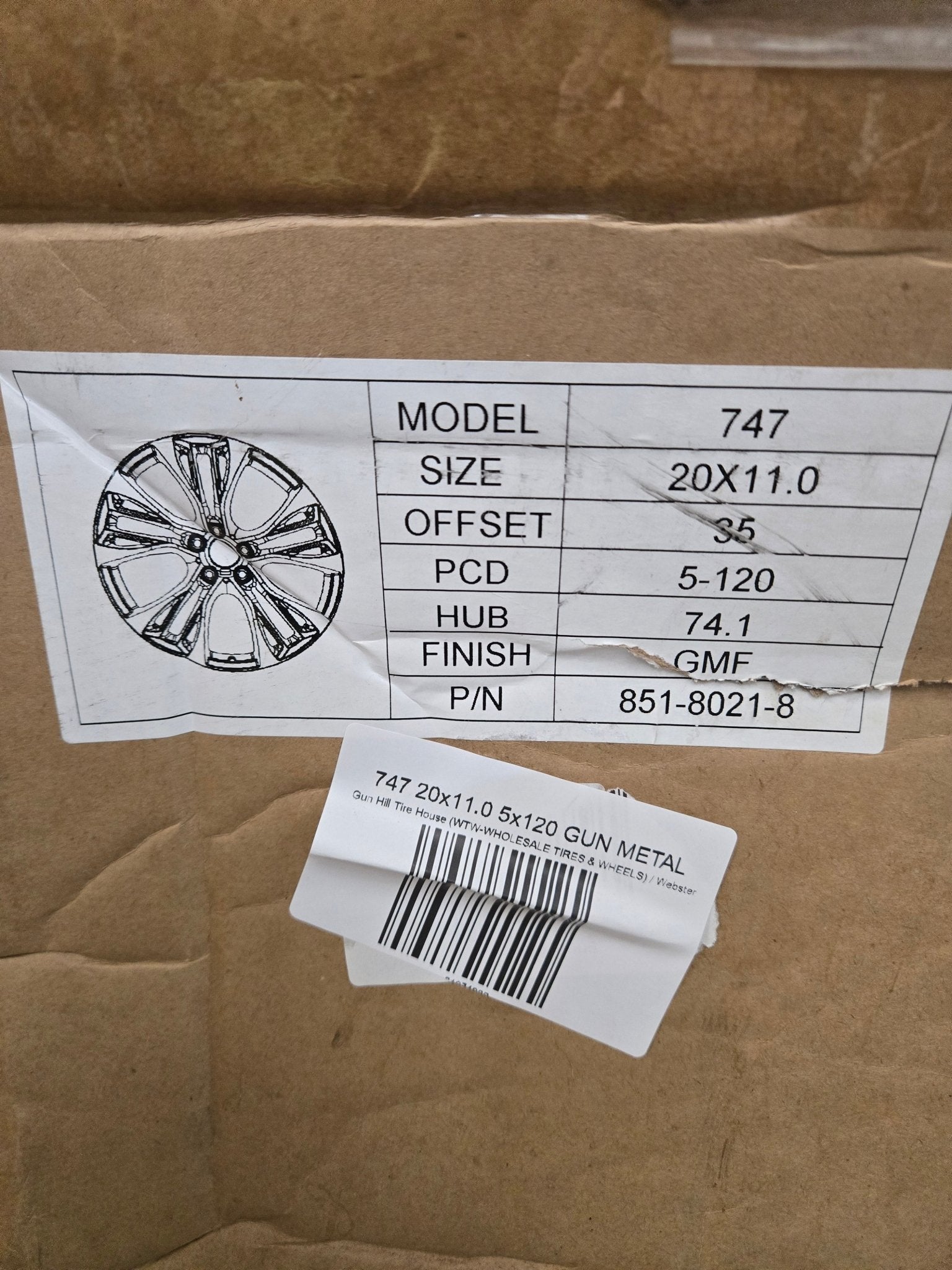 747 20x11.0 5x120 GUN METAL - Gun Hill Tire House (WTW - WHOLESALE TIRES & WHEELS)