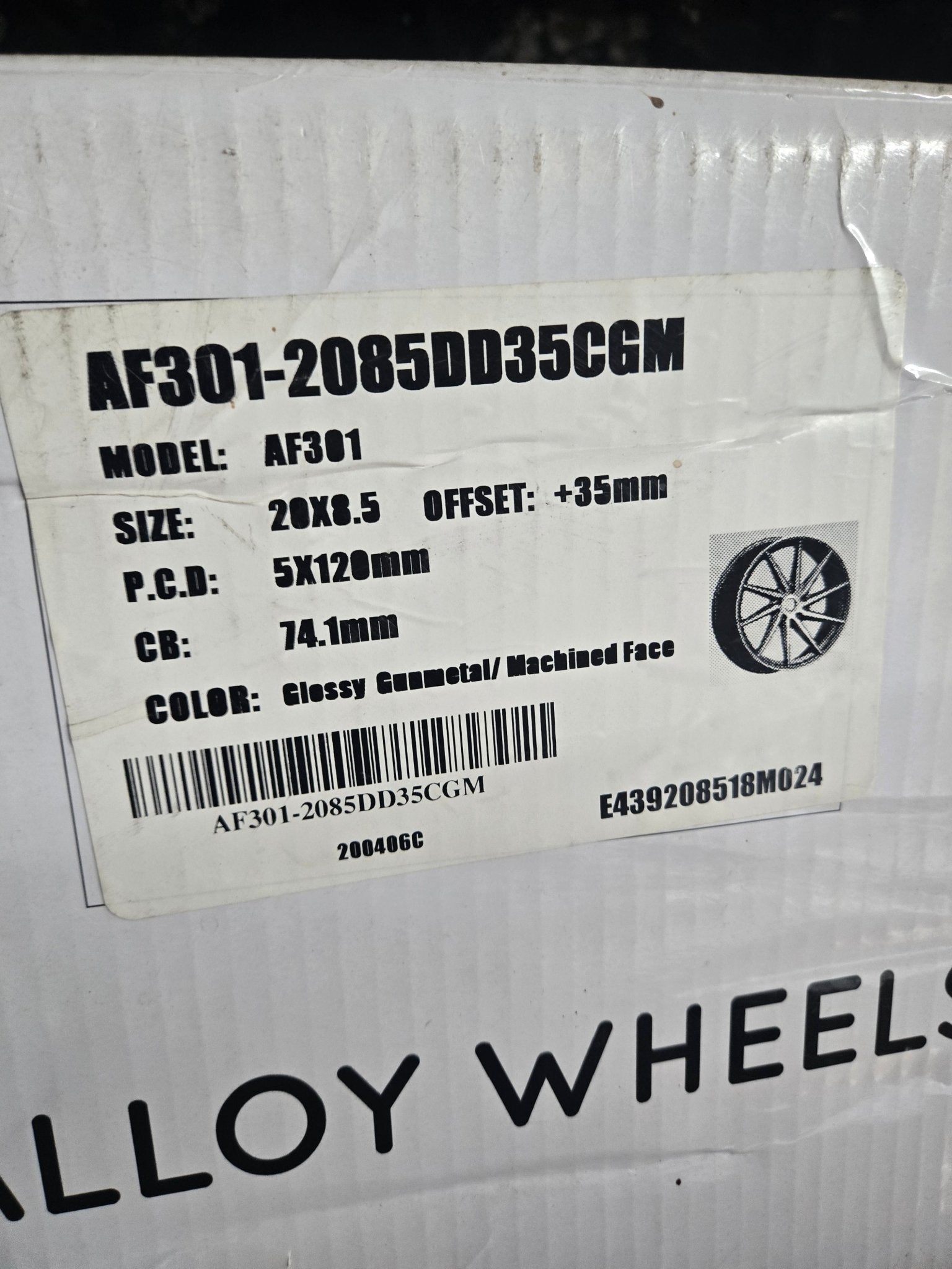 AF301 20X8.5 5X120 GUNMETAL - Gun Hill Tire House (WTW - WHOLESALE TIRES & WHEELS)