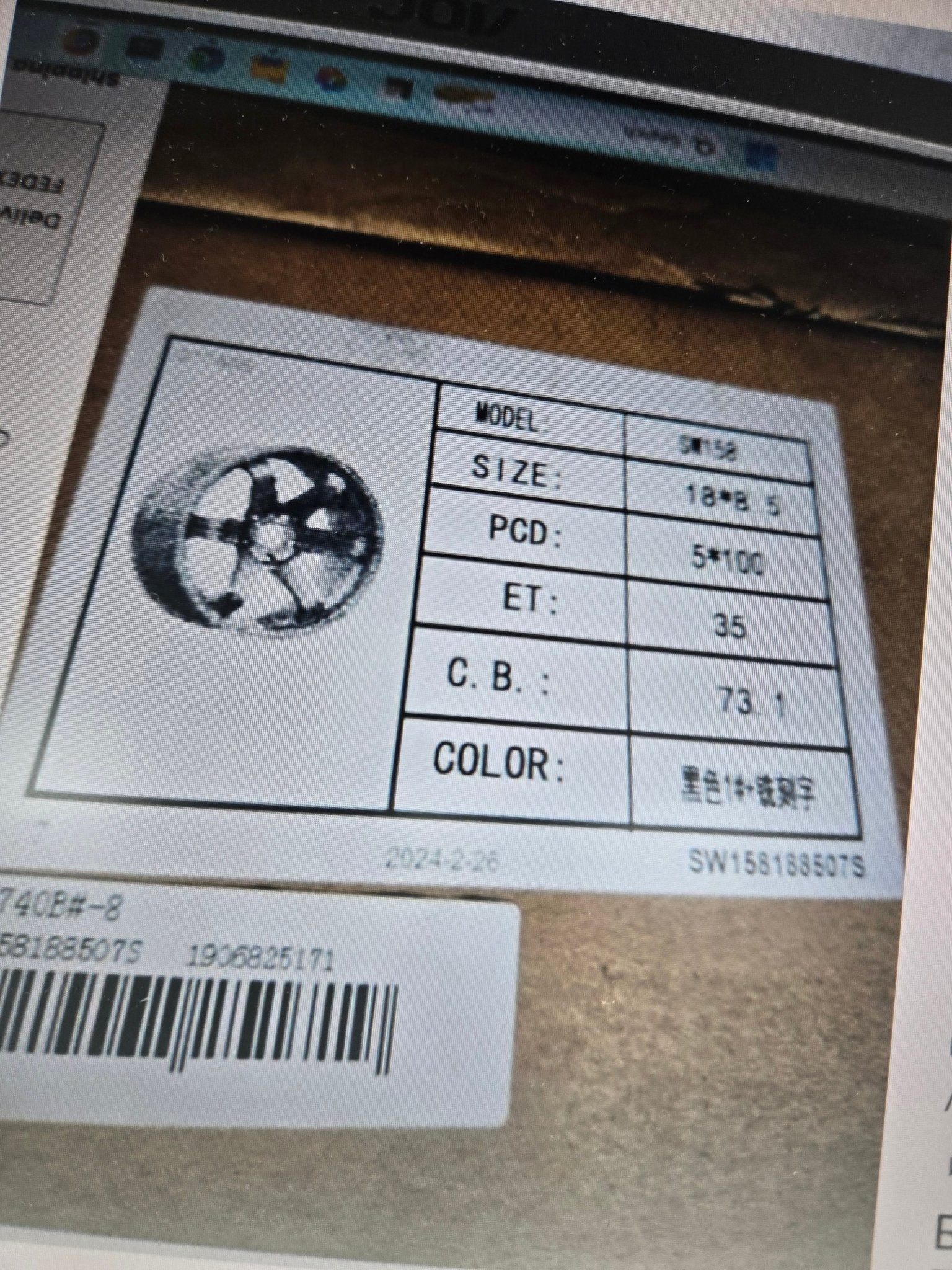 ZS - 108 SW158 STYLE 18x8.5 5x100 GLOSS BLACK LETTERING - Gun Hill Tire House (WTW - WHOLESALE TIRES & WHEELS)