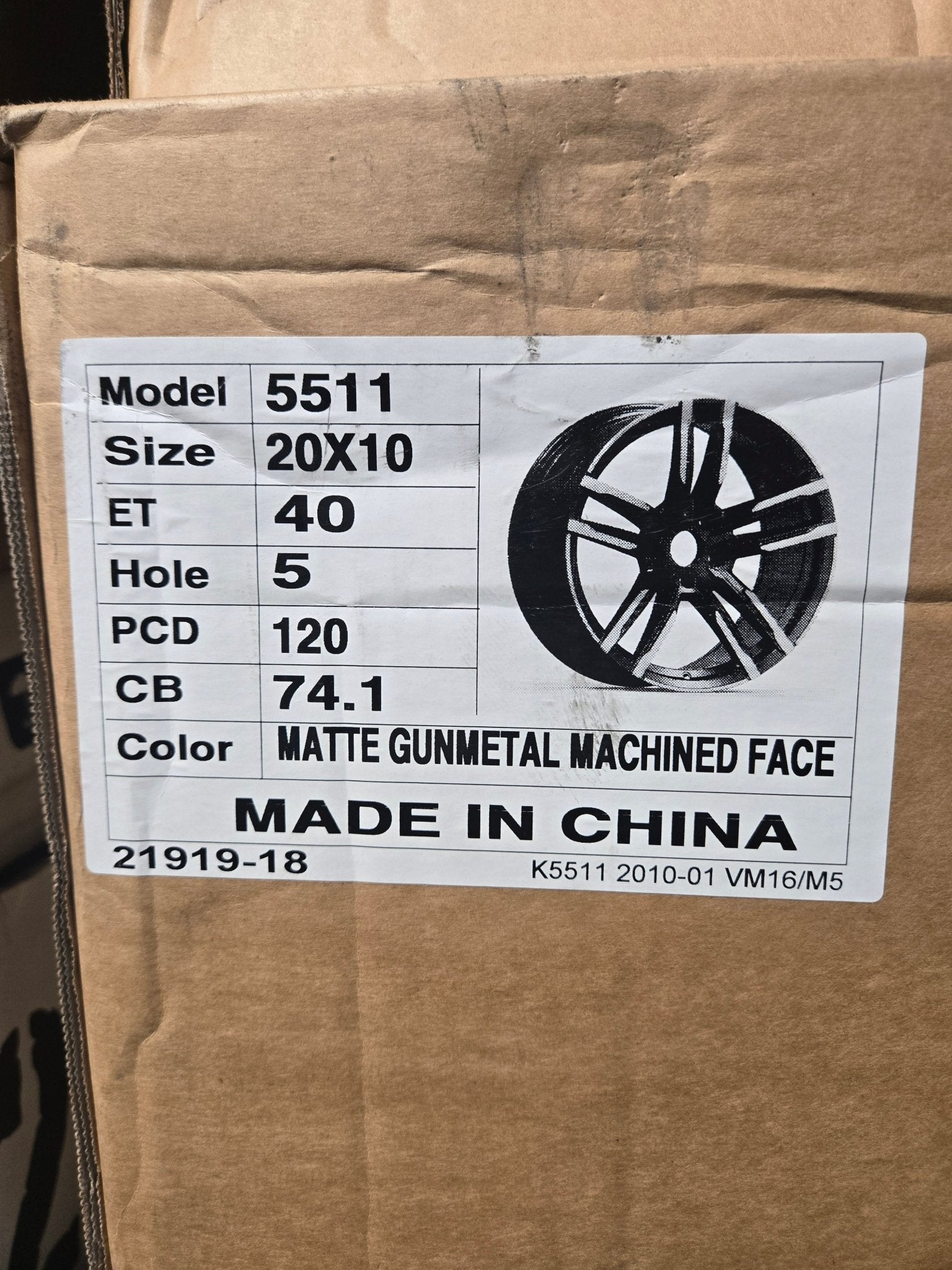 OE - 5511 21919 - 21 20x11 5x120 GUNMETAL MACHINED FACE - Gun Hill Tire House (WTW - WHOLESALE TIRES & WHEELS)
