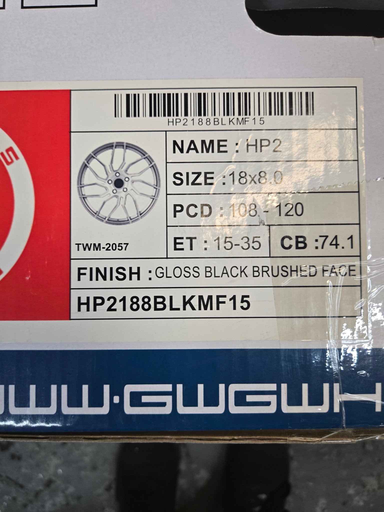 GWG HP2 18X8.0 BLANK BLACK MACHINED FACE - Gun Hill Tire House (WTW - WHOLESALE TIRES & WHEELS)