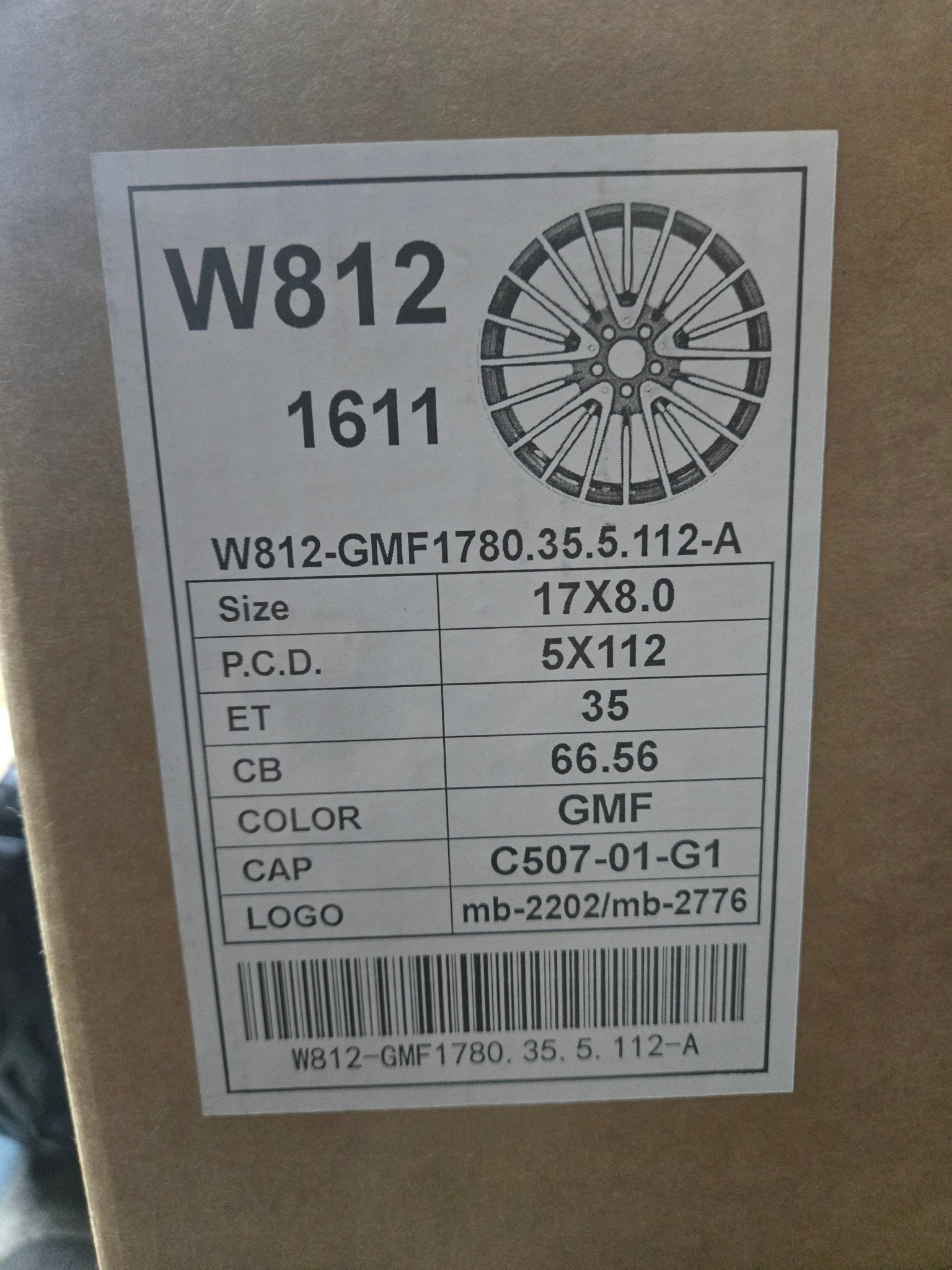 W812 17X7.0 5X112 GUNMETAL MACHINED FACE - Gun Hill Tire House (WTW - WHOLESALE TIRES & WHEELS)