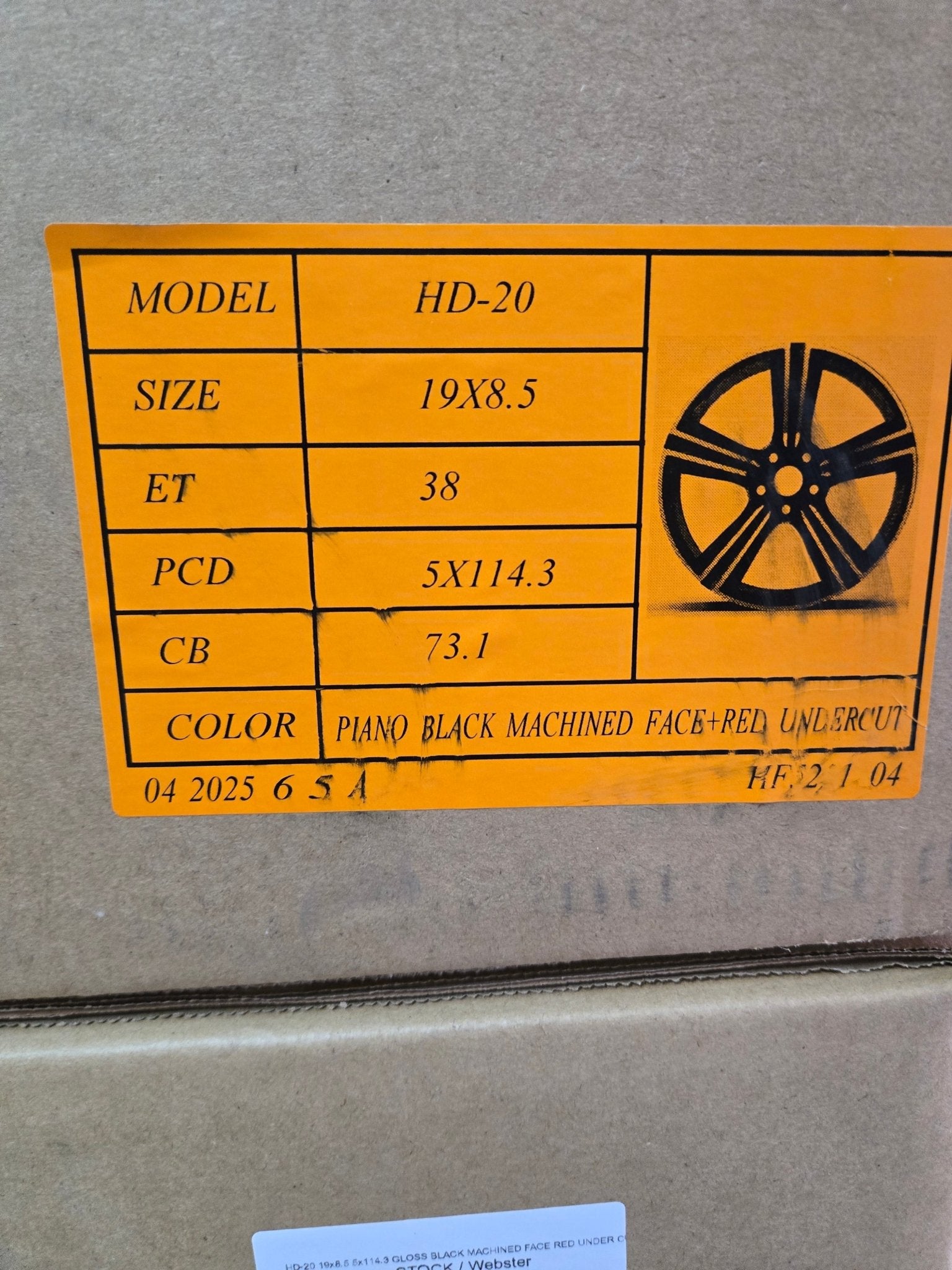 HD - 20 19x8.5 5x114.3 GLOSS BLACK MACHINED FACE RED UNDER CUT - Gun Hill Tire House (WTW - WHOLESALE TIRES & WHEELS)