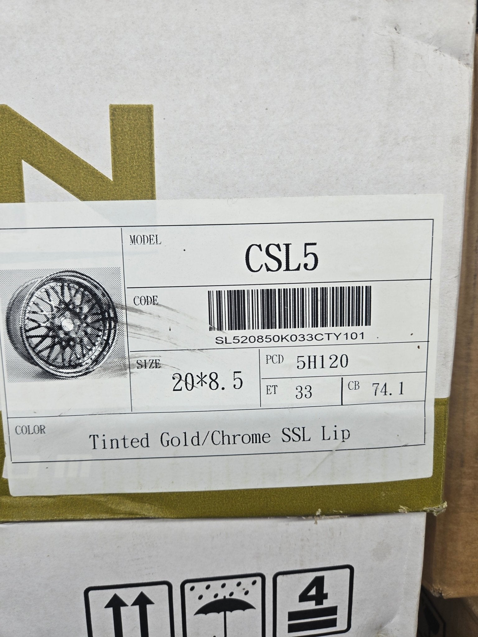 RENNEN CSL5 20x8.5 BLANKMM (5x120 - 5x112) TINTED GOLD/CHROME SSL LIP - Gun Hill Tire House (WTW - WHOLESALE TIRES & WHEELS)