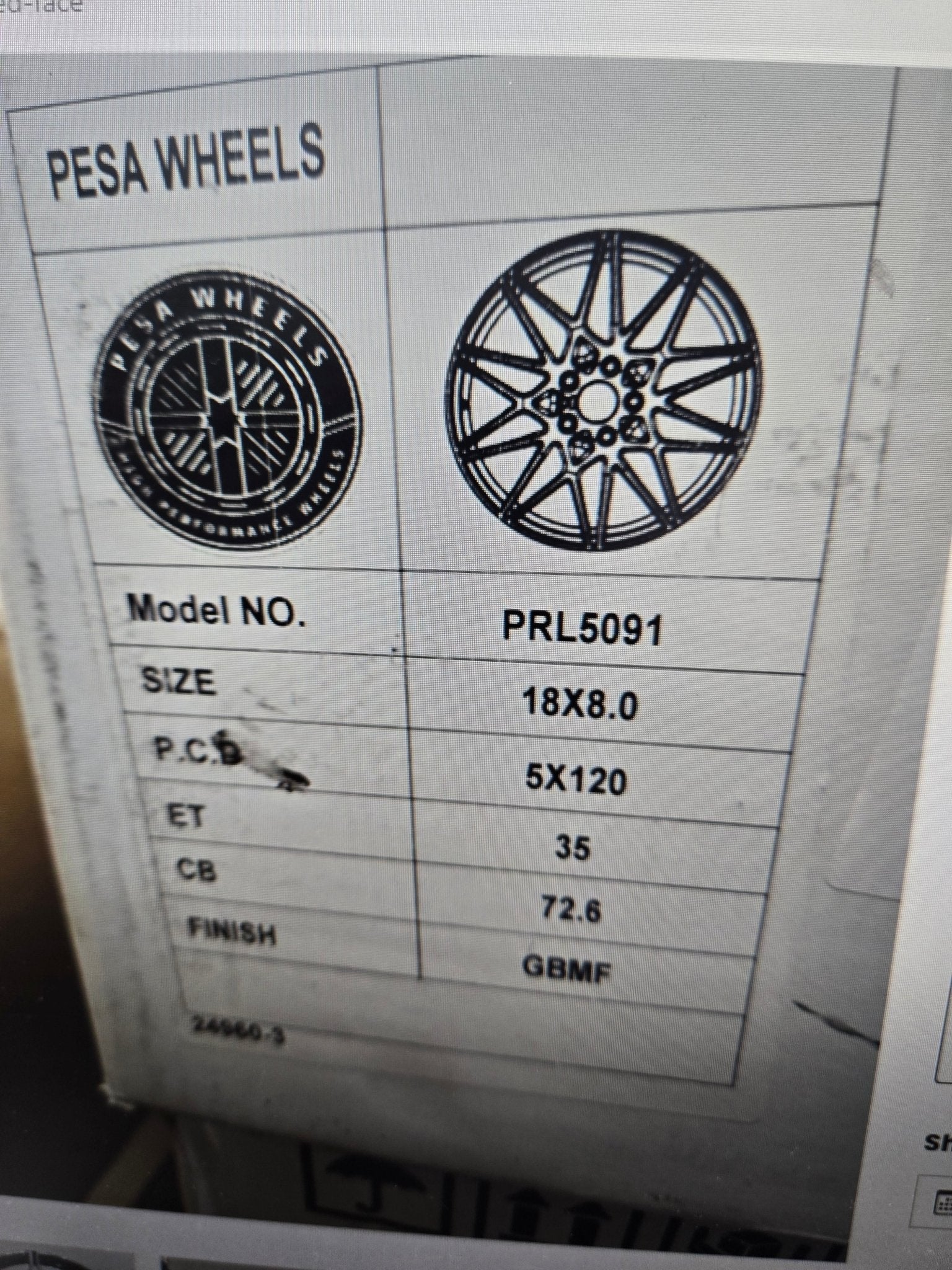 RPL - 5075 826M STYLE 18x8.0 5x120 GLOSS BLACK MACHINED FACE - Gun Hill Tire House (WTW - WHOLESALE TIRES & WHEELS)