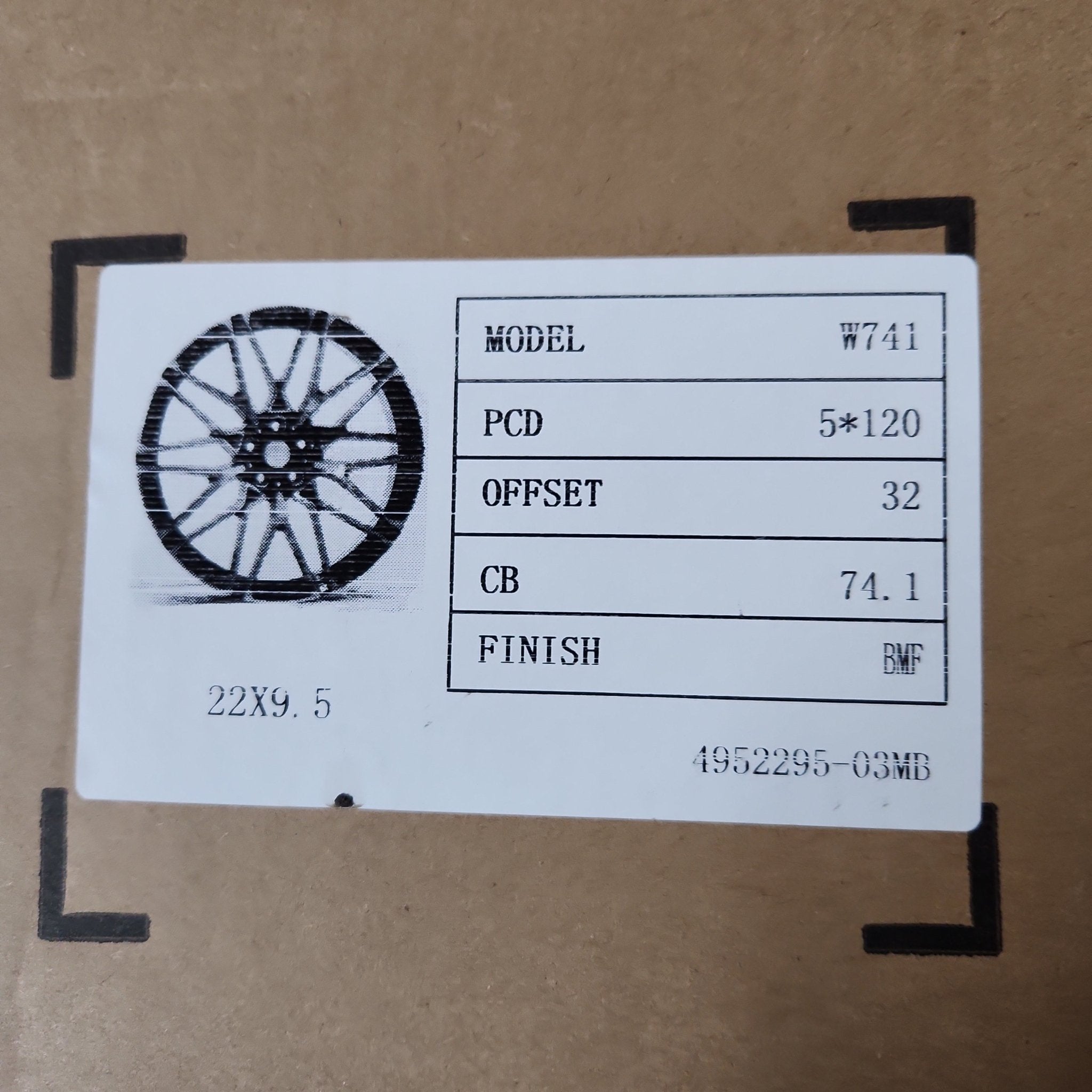 W741 WHEELS 495 22X9.5 5X120 BLACK MACHINE FACE - Gun Hill Tire House (WTW - WHOLESALE TIRES & WHEELS)