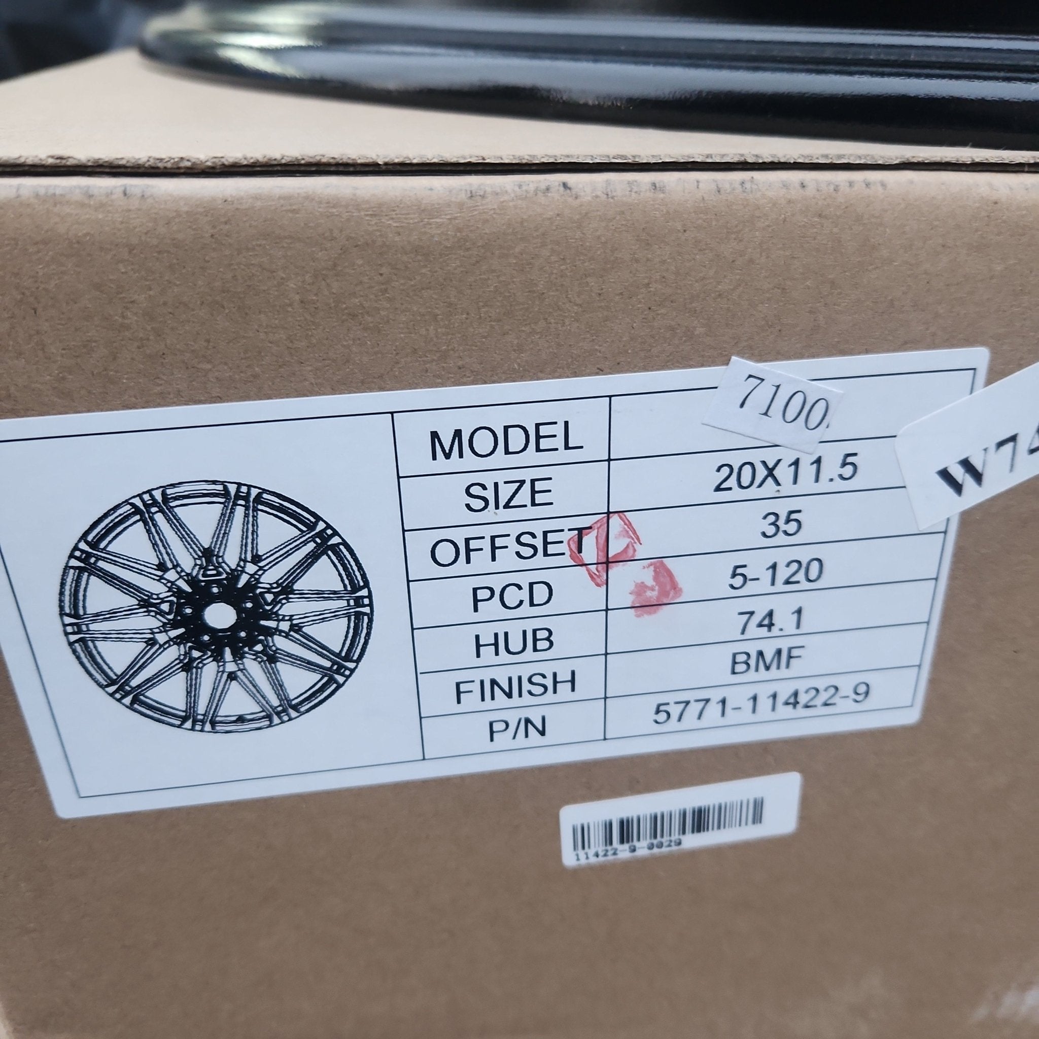 W741 WHEELS 7100 20X11 5X120 BLACK MACHINE FACE - Gun Hill Tire House (WTW - WHOLESALE TIRES & WHEELS)