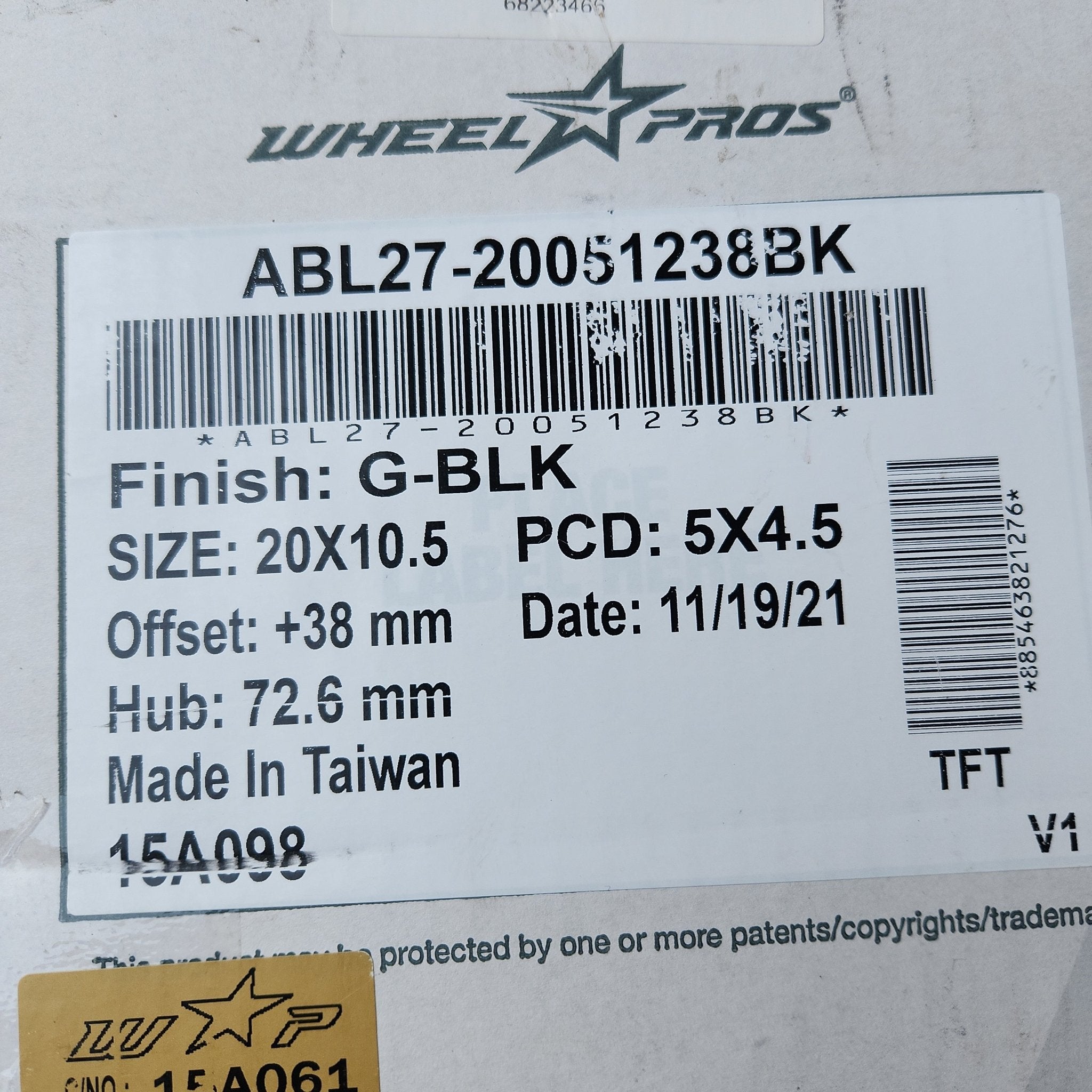 ASSANTI BL WHEEL PROS ABL27 G5A428 20X10.5 5X4.5 GLOSS BLACK - Gun Hill Tire House (WTW - WHOLESALE TIRES & WHEELS)