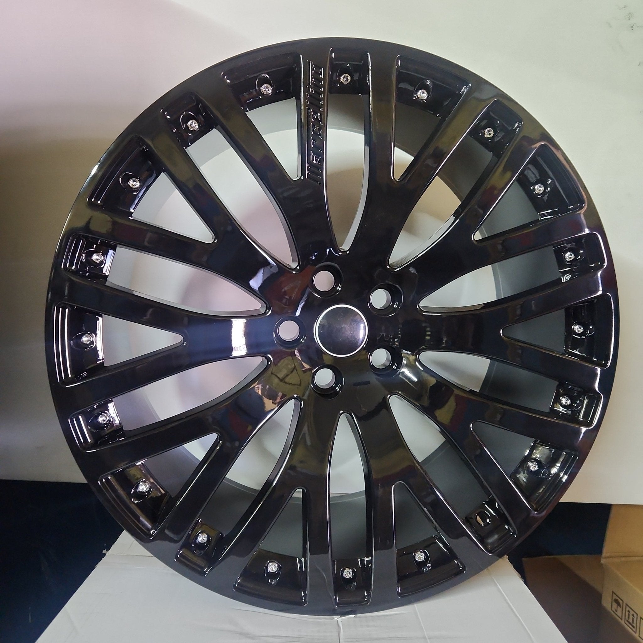 OE - 21882 - 3 MARCELLINO KENSINGTON 22X10 5X120 BLACK CHROME RIVETS - Gun Hill Tire House (WTW - WHOLESALE TIRES & WHEELS)