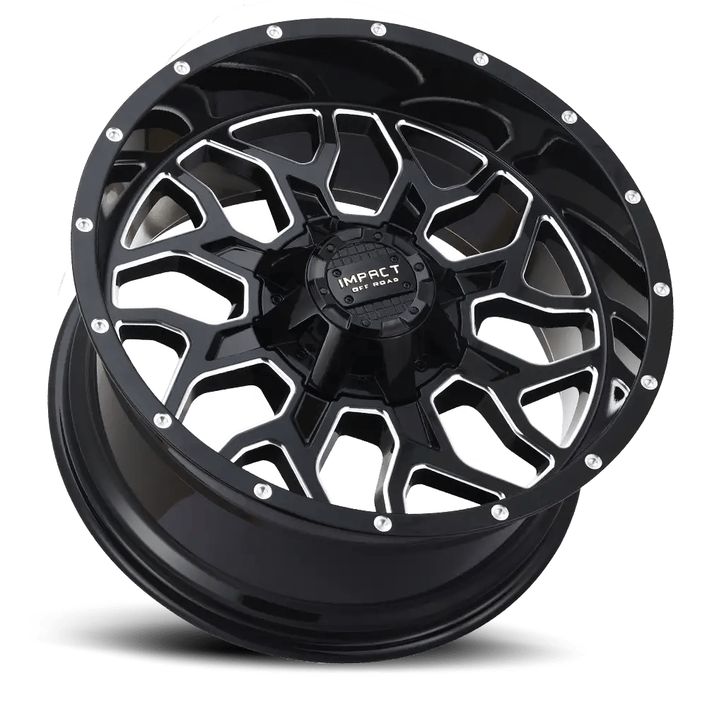 IMPACT OFF ROAD 813 20X10 5x139.7 - 5X150 GLOSS BLACK MILLING WINDOWS - Gun Hill Tire House (WTW - WHOLESALE TIRES & WHEELS)