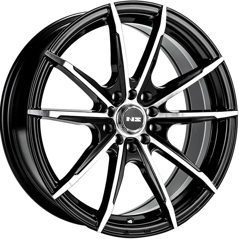 NS 1602 15X6.5 4X100 4X4.5 BLACK MACHINED FACE - Gun Hill Tire House (WTW - WHOLESALE TIRES & WHEELS)