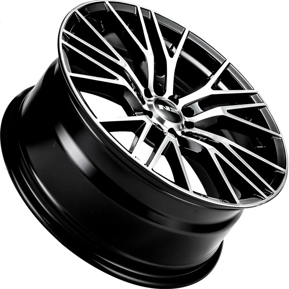 NS 1604N 18X8.0 BLACK 5X100 - 5X4.5 BLACK MACHINED FACE - Gun Hill Tire House (WTW - WHOLESALE TIRES & WHEELS)