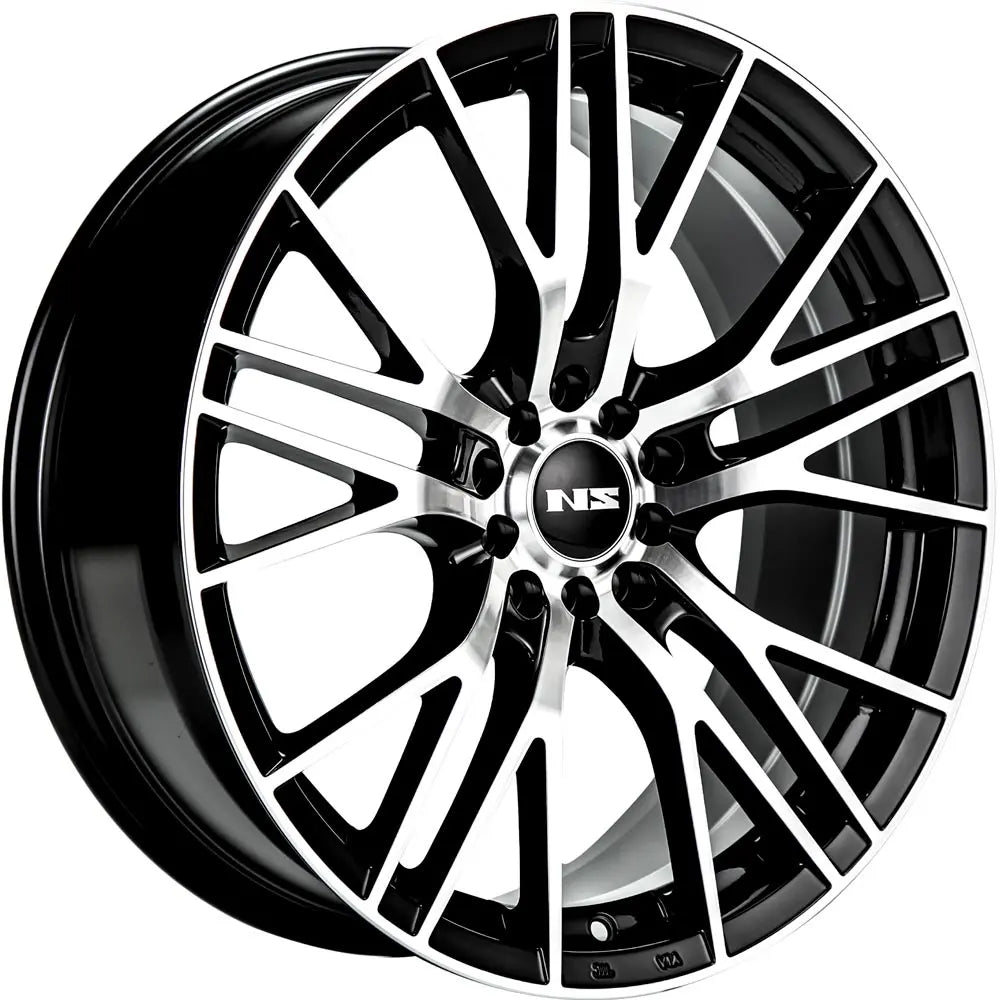 NS 1604N 18X8.0 BLACK 5X100 - 5X4.5 BLACK MACHINED FACE - Gun Hill Tire House (WTW - WHOLESALE TIRES & WHEELS)