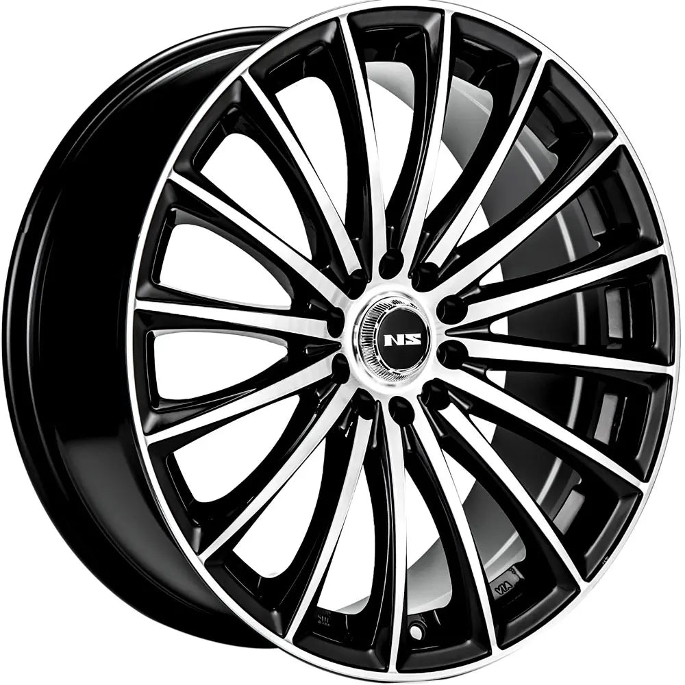 NS 1801 17X7.5 5X100 - 5X4.5 BLACK MACHINED FACE - Gun Hill Tire House (WTW - WHOLESALE TIRES & WHEELS)