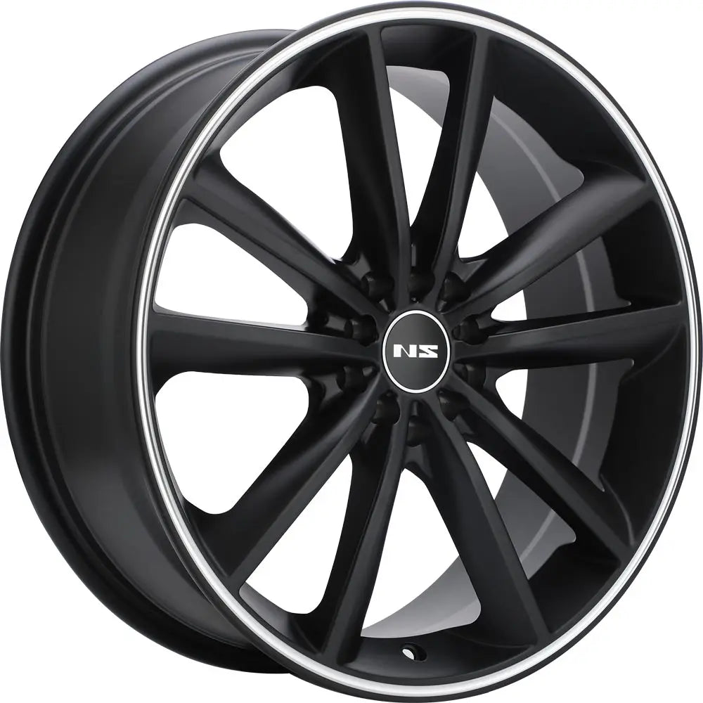 NS 9012 18X7.5 5X100 - 5X4.5 MATTE BLACK MACHINED LINE - Gun Hill Tire House (WTW - WHOLESALE TIRES & WHEELS)