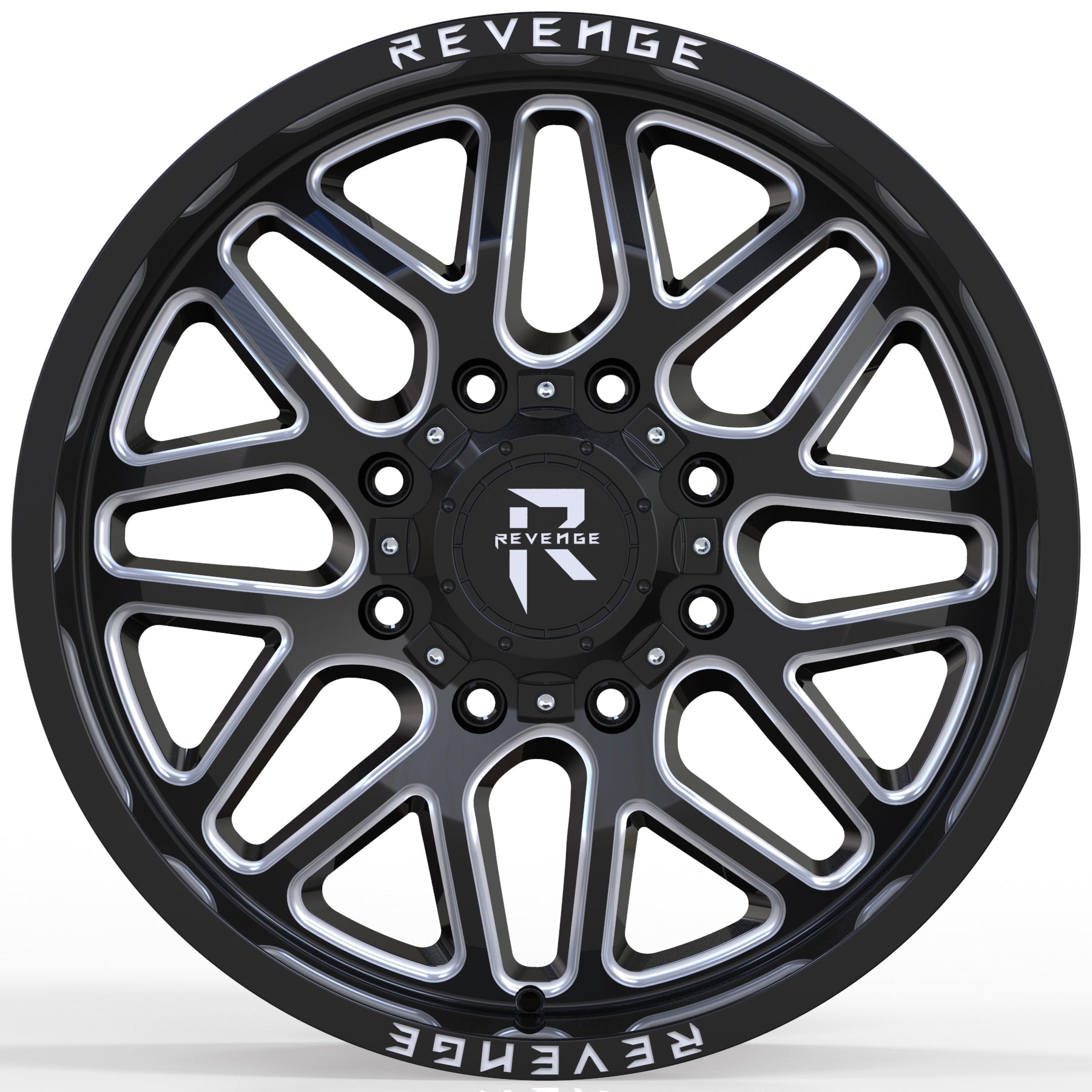 REVENGE RV - 206 22X12 8X180 BLACK MILLED - Gun Hill Tire House (WTW - WHOLESALE TIRES & WHEELS)