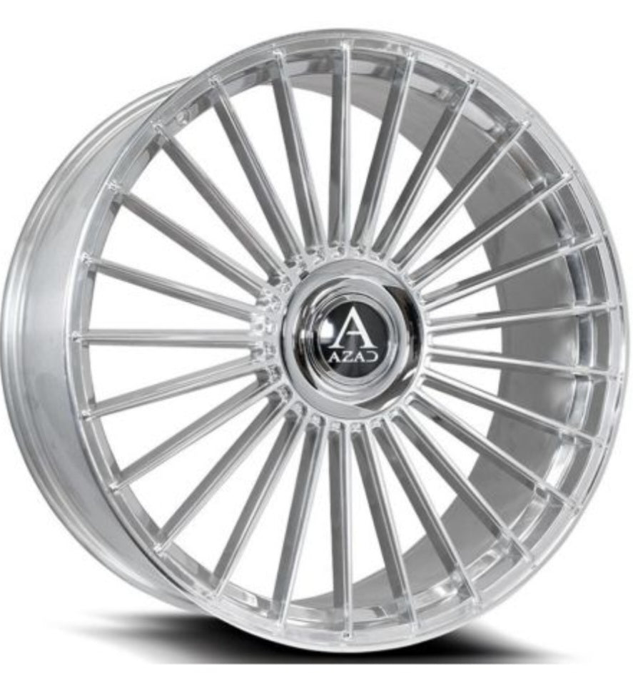 AZAD AZ25 22X9 5x112 - 5x114.3 BRUSHED SILVER - Gun Hill Tire House (WTW - WHOLESALE TIRES & WHEELS)