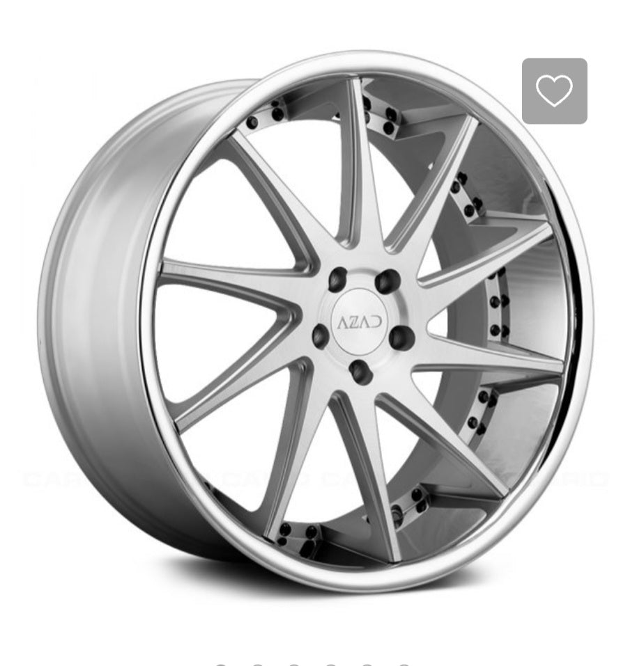 AZ23 20X9 5X120 BRUSHED SEMITMATTE SILVER SSL BLACK RIVET - Gun Hill Tire House (WTW - WHOLESALE TIRES & WHEELS)