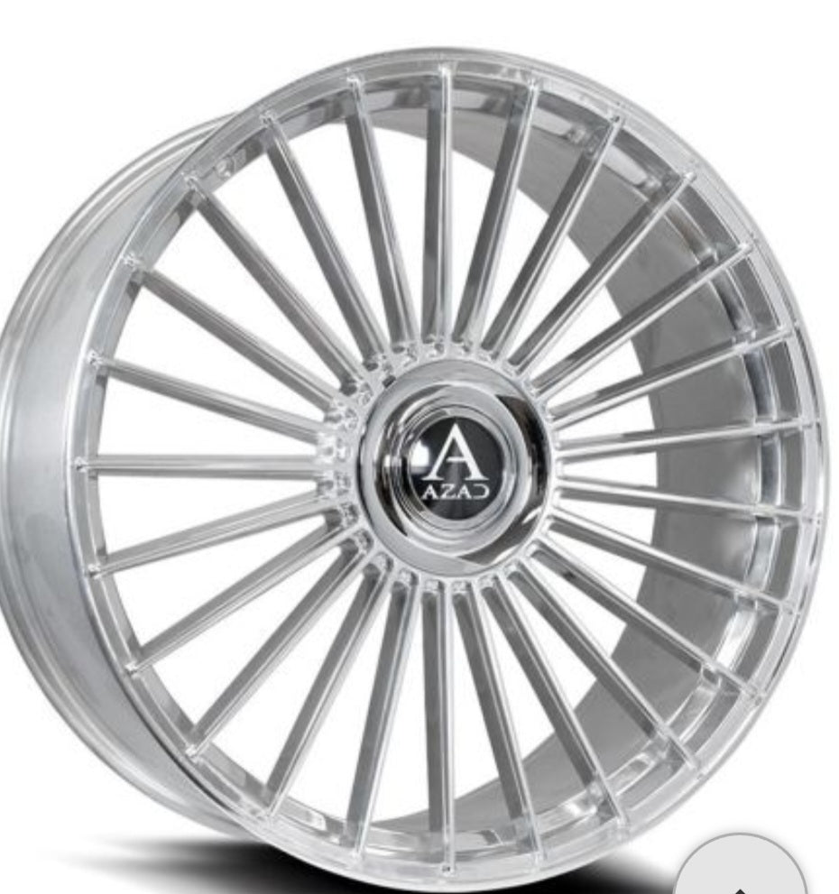 AZAD AZ25 24X9 5x112 - 5x114.3 BRUSHED SILVER - Gun Hill Tire House (WTW - WHOLESALE TIRES & WHEELS)