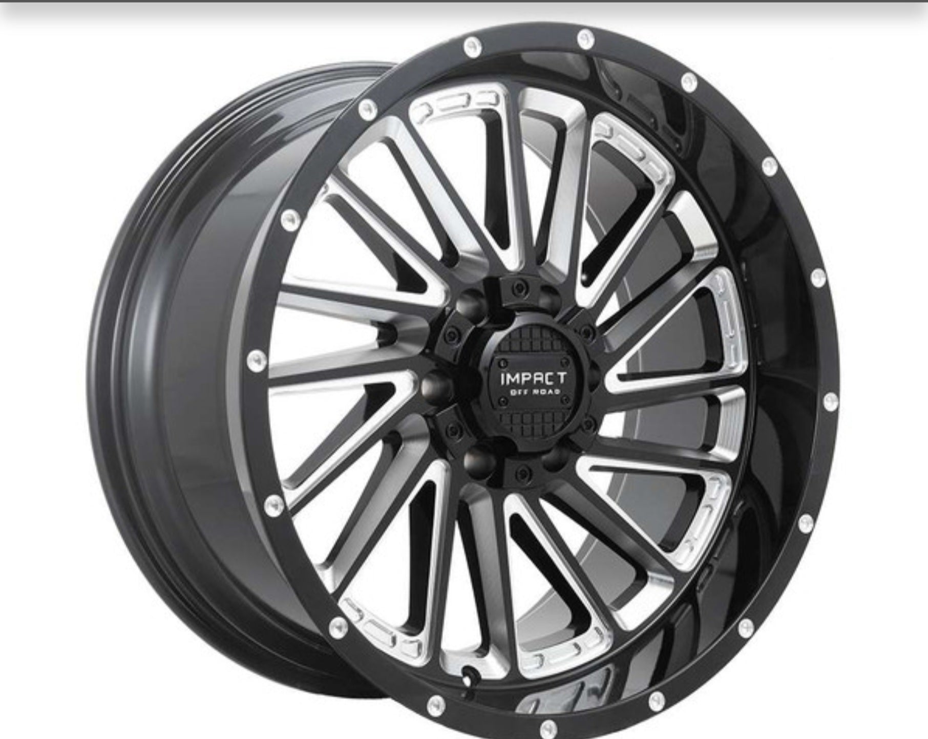 IMPACT OFF ROAD 903 20x10 5x127 / 5x139.7 PIANO BLACK W/MACHINED MILLING WINDOW - Gun Hill Tire House (WTW - WHOLESALE TIRES & WHEELS)