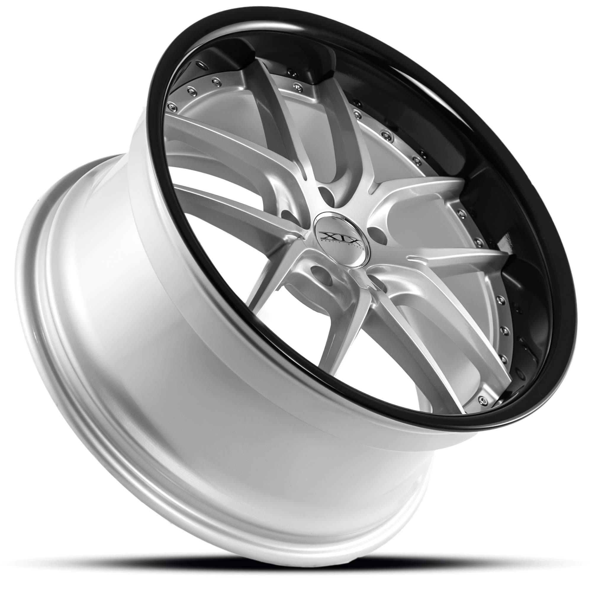 XIX X61 20X8.5 BLANK SILVER WITH BLACK LIP - Gun Hill Tire House (WTW - WHOLESALE TIRES & WHEELS)