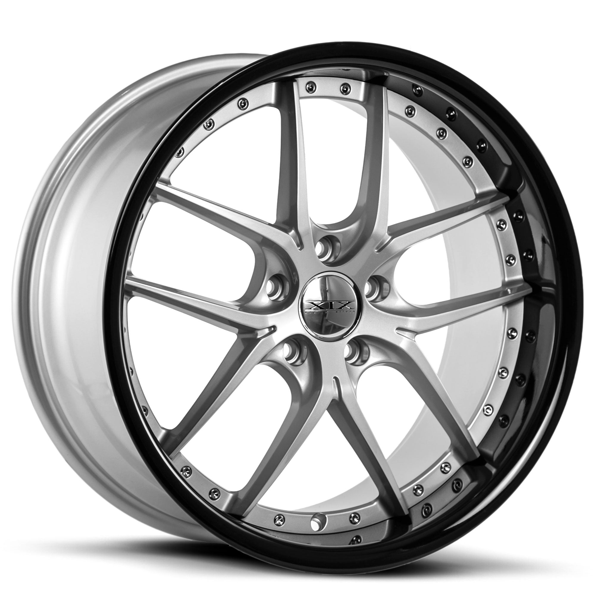 XIX X61 20X8.5 BLANK SILVER WITH BLACK LIP - Gun Hill Tire House (WTW - WHOLESALE TIRES & WHEELS)