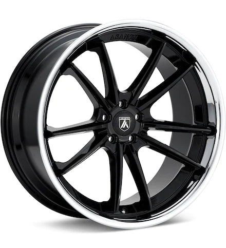 ASANTI BLACK LABEL ABL - 23 GLOSS BLACK W/CHROME LIP - Gun Hill Tire House (WTW - WHOLESALE TIRES & WHEELS)