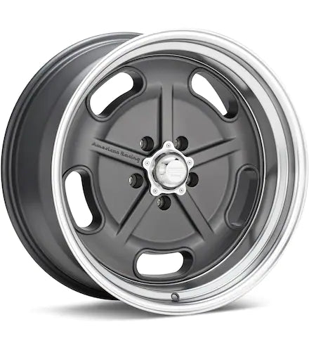 AMERICAN RACING AUTHENTIC HOT ROD VN511 SALT FLAT BLACK W/MACH LIP - Gun Hill Tire House (WTW - WHOLESALE TIRES & WHEELS)