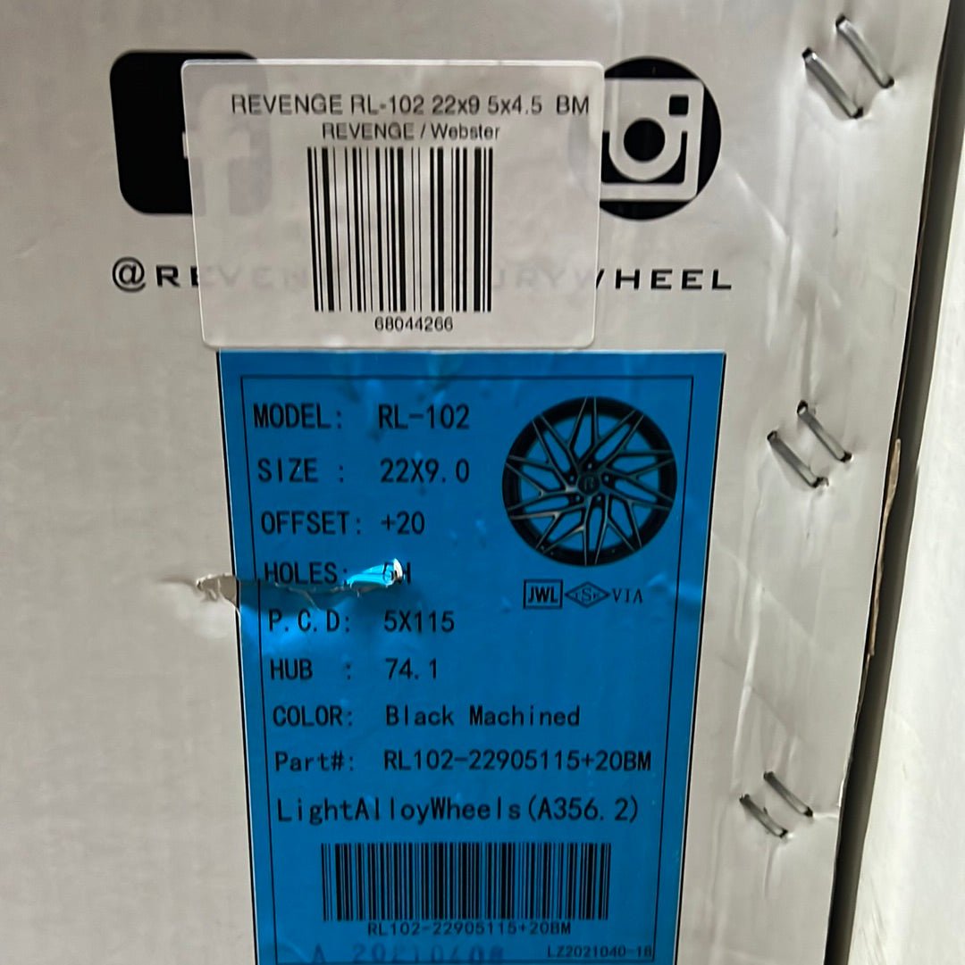 RL - 102 22x9 5X115 BM - Gun Hill Tire House (WTW - WHOLESALE TIRES & WHEELS)