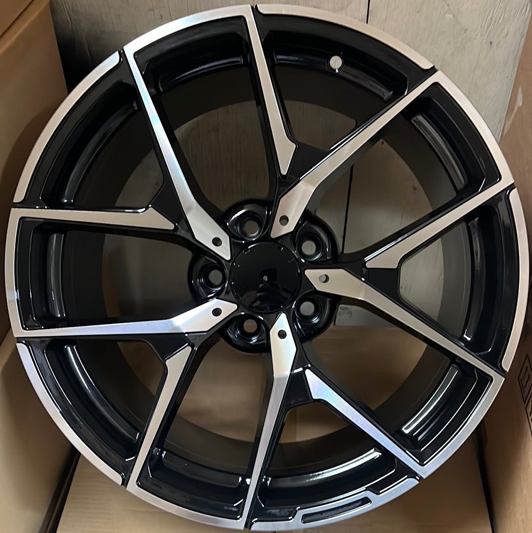 WHEELS - W838 18X9.5 5X112 BLACK MACHINE FACE - Gun Hill Tire House (WTW - WHOLESALE TIRES & WHEELS)