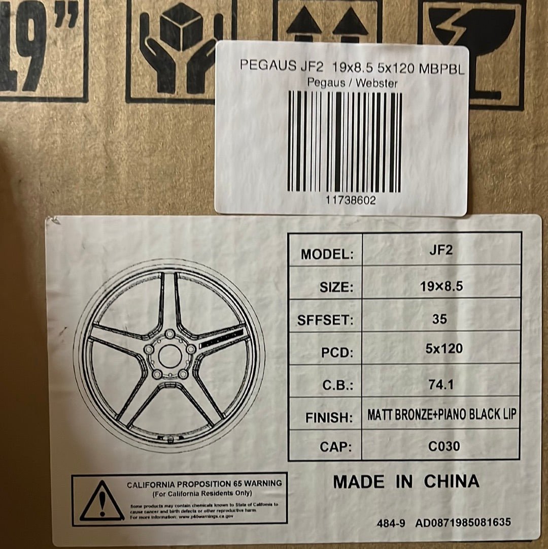 PEGAUS JF2 19x8.5 5x120 MATTBRONZE PIANO BLACK LIP - Gun Hill Tire House (WTW - WHOLESALE TIRES & WHEELS)