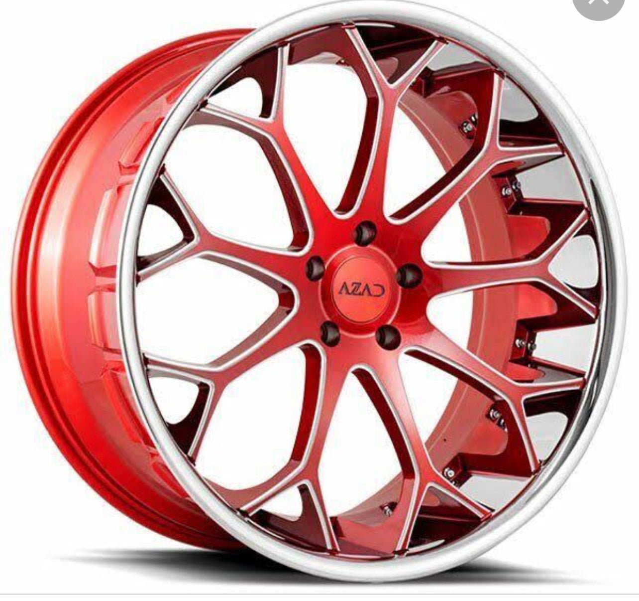 AZAD AZ99 24x10 5x112 BRUSHED RED MILLED SSL - Gun Hill Tire House (WTW - WHOLESALE TIRES & WHEELS)