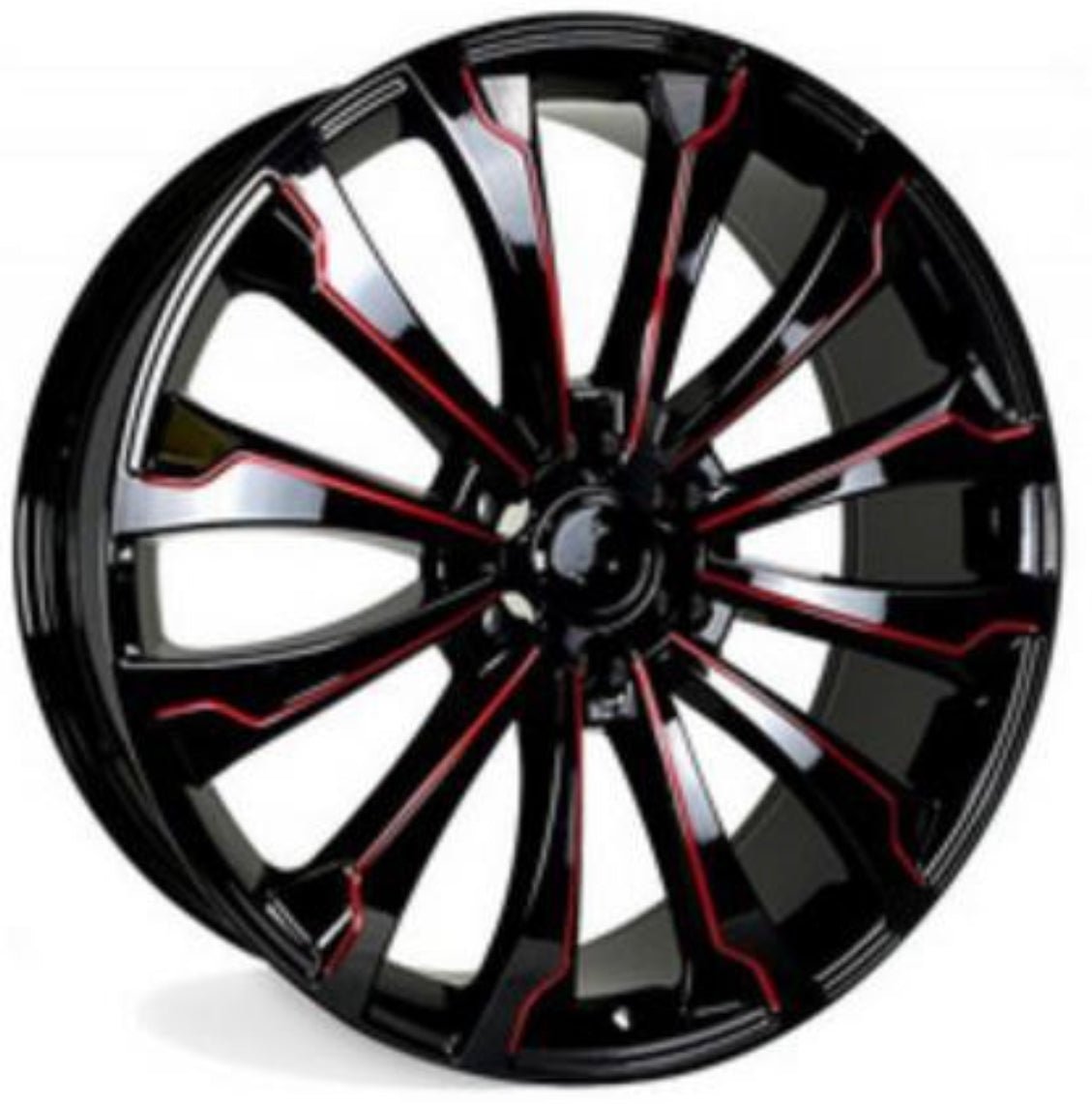 WEOE - TOY 10142 NEW PRADO 24X9.5 6X139.7 GLOSS BLACK RED MILLING - Gun Hill Tire House (WTW - WHOLESALE TIRES & WHEELS)