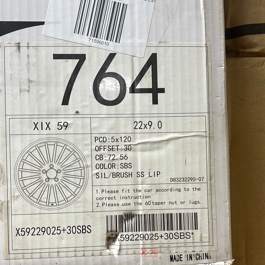 XIX X59 22x9 5x120 SILVER BRUSH SS LIP - Gun Hill Tire House (WTW - WHOLESALE TIRES & WHEELS)