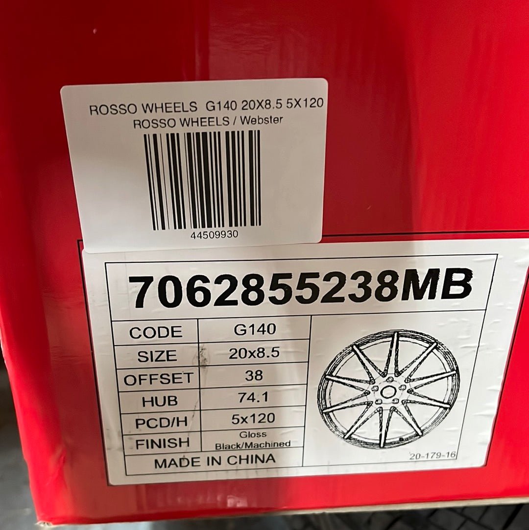 ROSSO WHEELS G140 20X8.5 5X120 - Gun Hill Tire House (WTW - WHOLESALE TIRES & WHEELS)