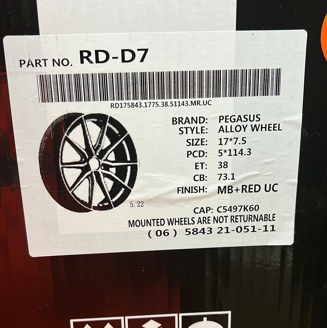 RAPIDASH RD - D7 17X7.5 5X4.5 MB+RED UC - Gun Hill Tire House (WTW - WHOLESALE TIRES & WHEELS)