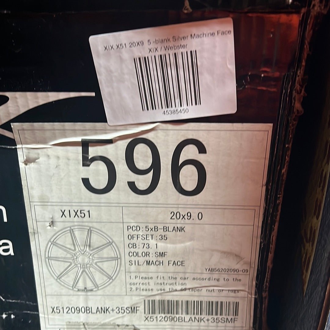 XIX X51 20X9 5 - blank Silver Machine Face - Gun Hill Tire House (WTW - WHOLESALE TIRES & WHEELS)