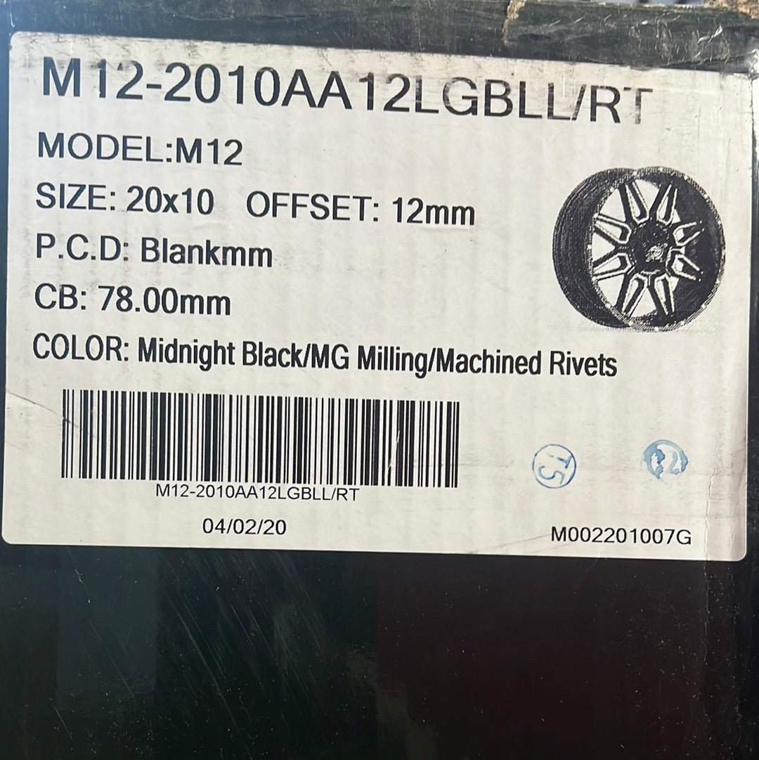 MONTORO M12 20x10 6x5.5 PIANO BLACK MACHINED FACE - Gun Hill Tire House (WTW - WHOLESALE TIRES & WHEELS)