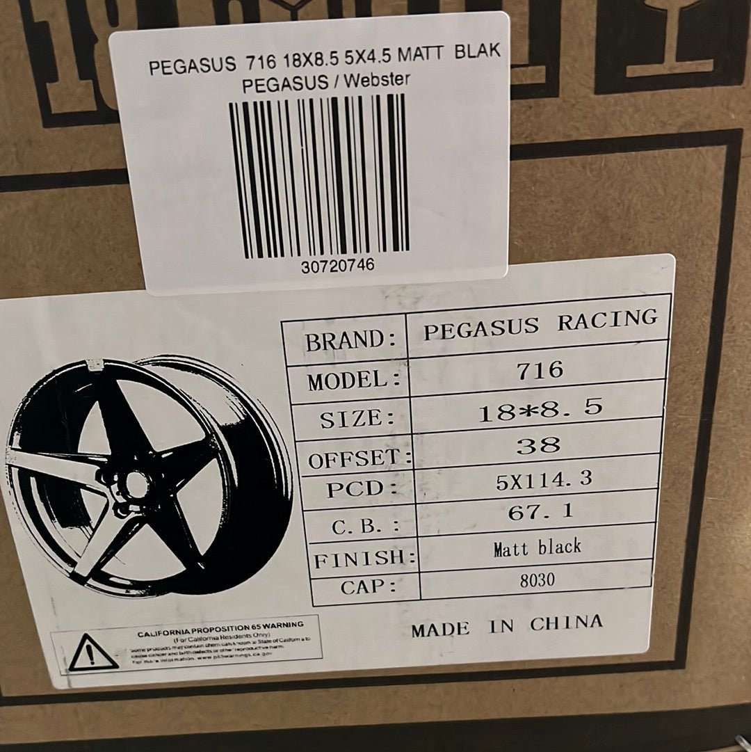 PEGASUS 716 18X8.5 5X4.5 MATT BLAK - Gun Hill Tire House (WTW - WHOLESALE TIRES & WHEELS)