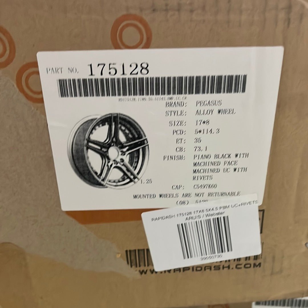 RAPIDASH 175128 17X8 5X4.5 PBM UC+RIVETS - Gun Hill Tire House (WTW - WHOLESALE TIRES & WHEELS)