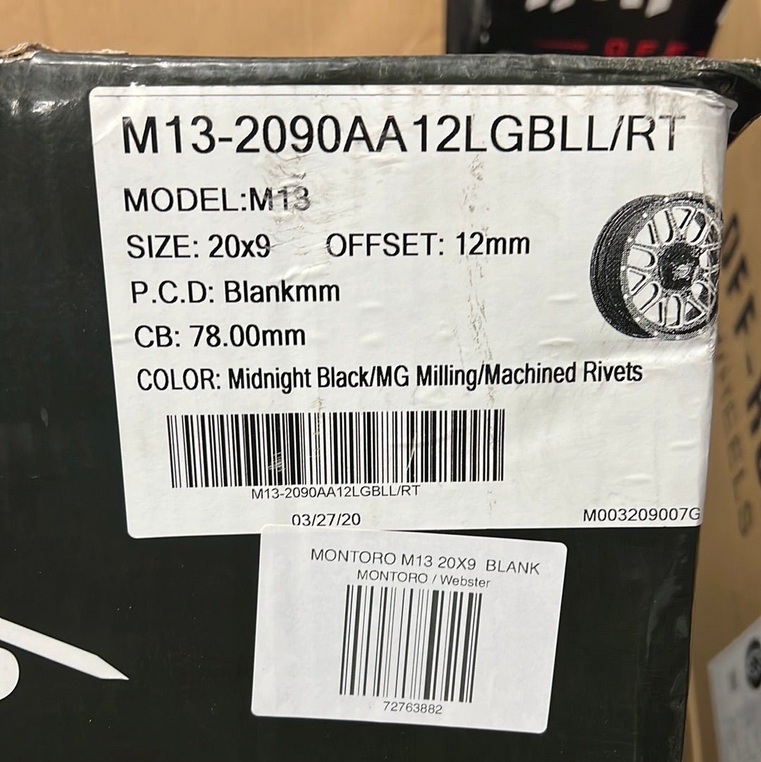 MONTORO M13 20X9 BLANK - Gun Hill Tire House (WTW - WHOLESALE TIRES & WHEELS)