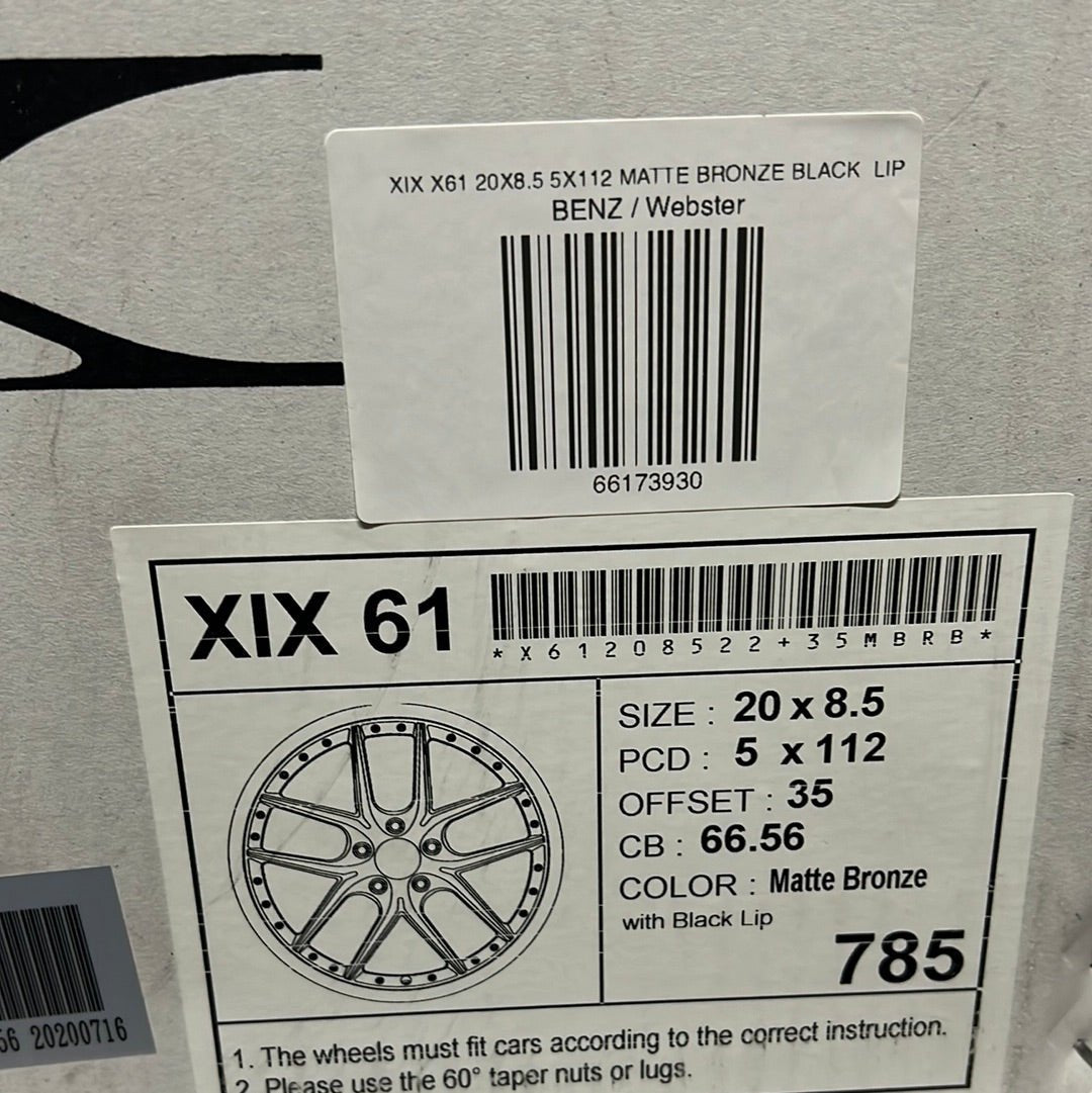 XIX X61 20X8.5 5X112 MATTE BRONZE BLACK LIP - Gun Hill Tire House (WTW - WHOLESALE TIRES & WHEELS)